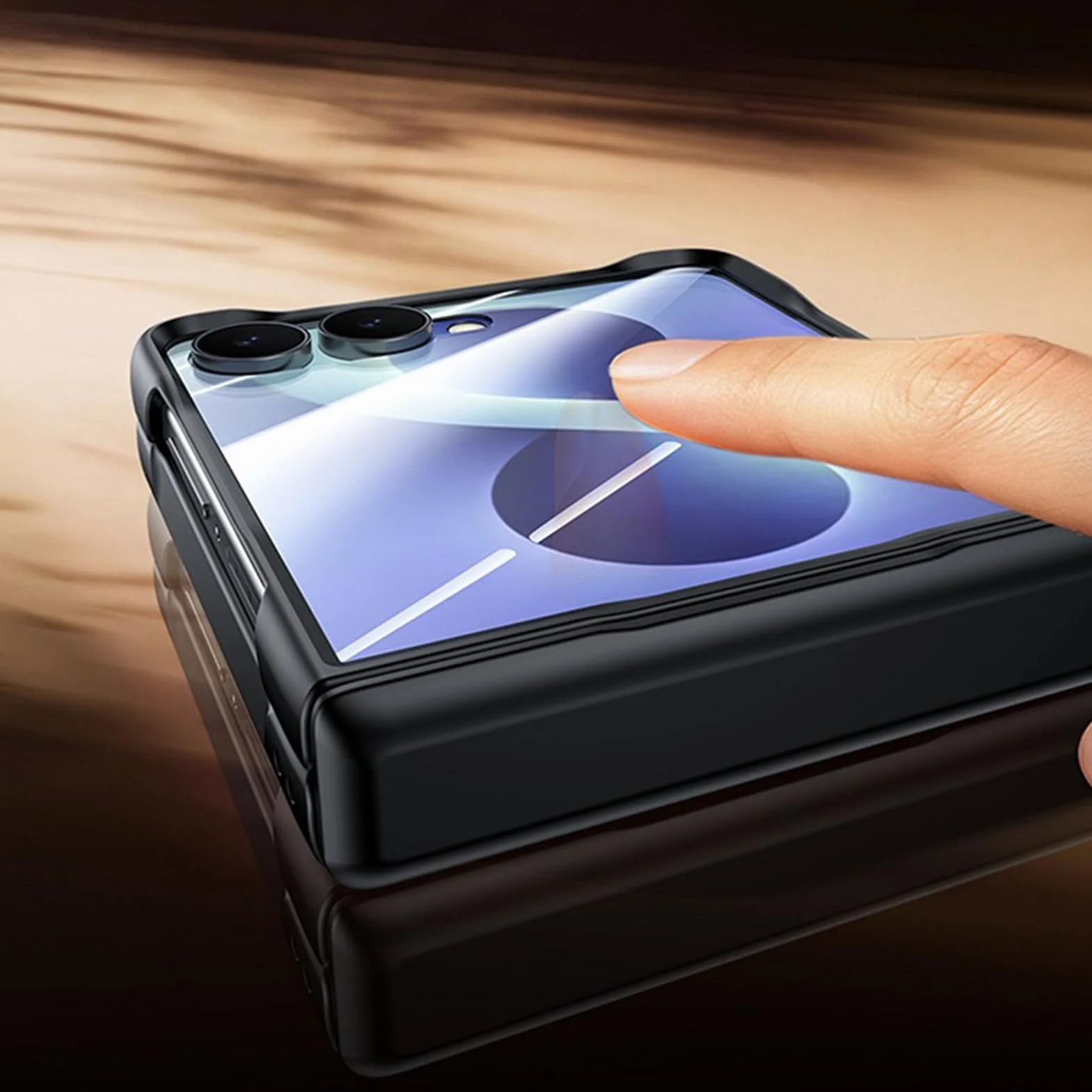 Matowe etui do Samsung Galaxy Z Flip 8, minimalistyczny zamek cienki pokrowiec ochronny na ekran, fioletowy, z klapką 8