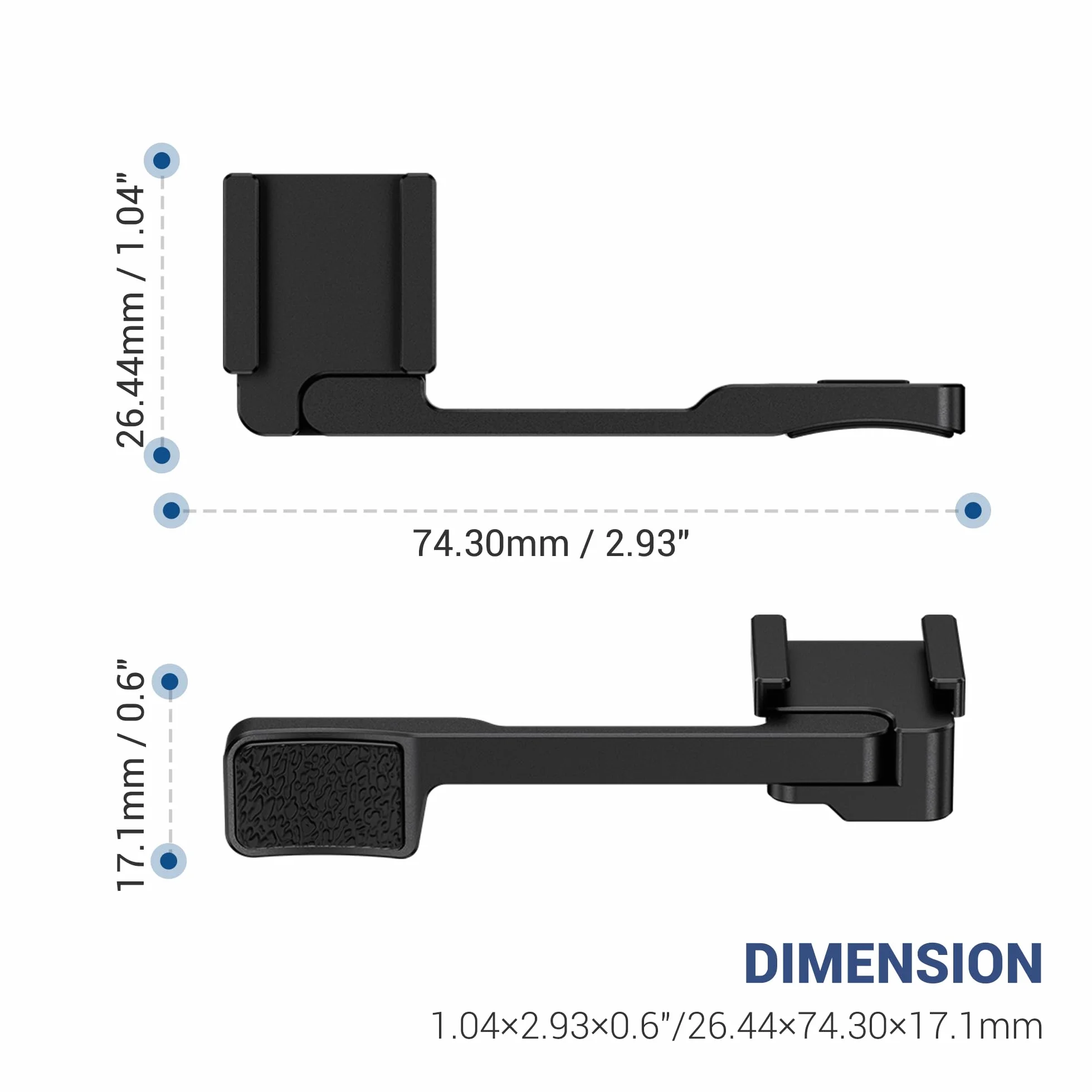 JJC Uchwyt na gorącą stopkę ze stopu aluminium do uchwytu ręcznego aparatu Fujifilm GFX100RF, ochrona osłony gorącej stopki, konstrukcja uchwytu na bardzo zimną stopkę - czarny