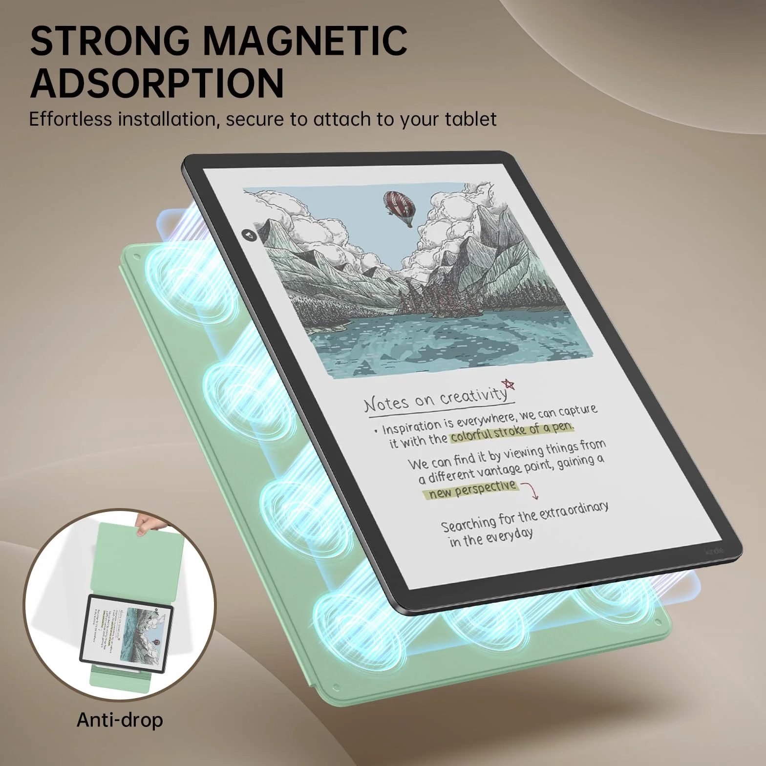 MoKo Magnetic Case for 11" Kindle Scribe 3rd & Colorsoft 1st,Verde Agave | Strong Magnetic,Slim Folio Premium PU Leather Cover with Pen Clasp & Auto Sleep Wake for 2025 Kindle Scribe Case