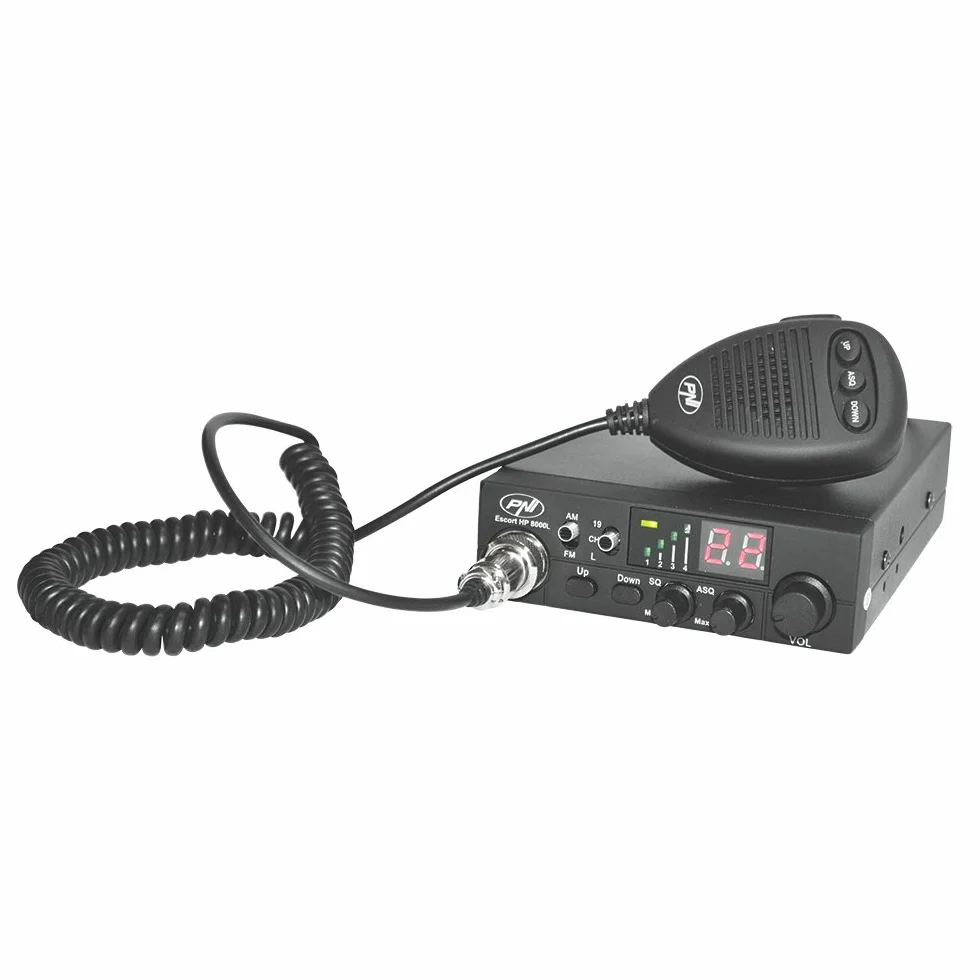 Radiotelefon CB ESCORT HP 8000L ASQ z anteną CB PNI ML70, wtyczka do zapalniczki samochodowej wchodzi w zakres dostawy
