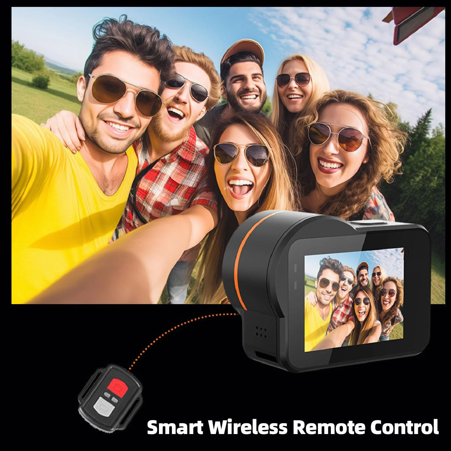 Kamera Akcji, 5K 30 FPS 20MP Ultra HD Podwodna Kamera Hełm Motocyklowych, 2 -calowy Ekran Wodny Zdalny Aparat Sportowy do Jazdy na Rowerze, Pływanie, Nurkowanie