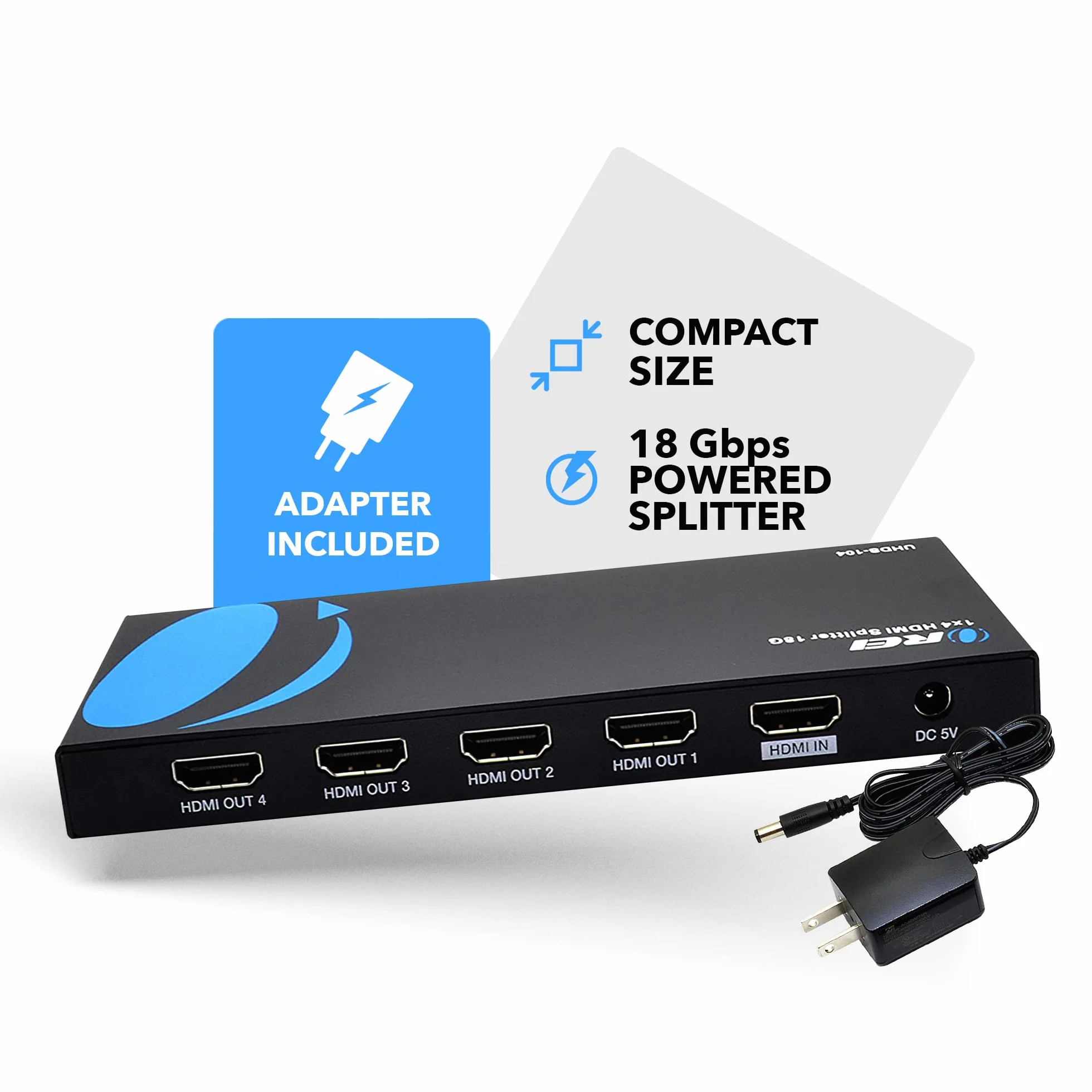 Orei UltraHD 4K przy 60 Hz 1 x 4 rozdzielacz HDMI 1 na 4 wyjścia 4 porty 4: 8-bitowy - HDMI 2.0, HDCP 2.18 Gb/s