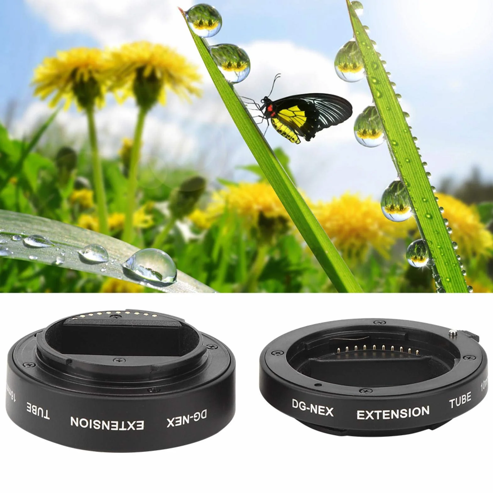 10mm + 16mm automatyczne ogniskowanie makro pierścień pośredni rura przedłużająca, do aparatów dla A9 A7 A7II A7III A7RIII A7RII A7S A7R A6300 A6000 A5000 A6500 A6600 NEX-5T