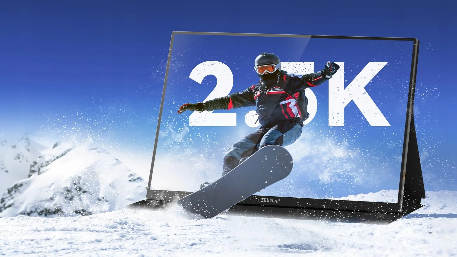 ZEUSLAP P16KT Monitor Przenośny 16" 2.5K 2560x1600 Dotykowy IPS 144Hz HDR Mocowanie VESA USB-C HDMI do Laptopa MacBooka PS4 PS5 Xbox Nintendo Switch Telefonu Pracy Gier Oglądania Filmów