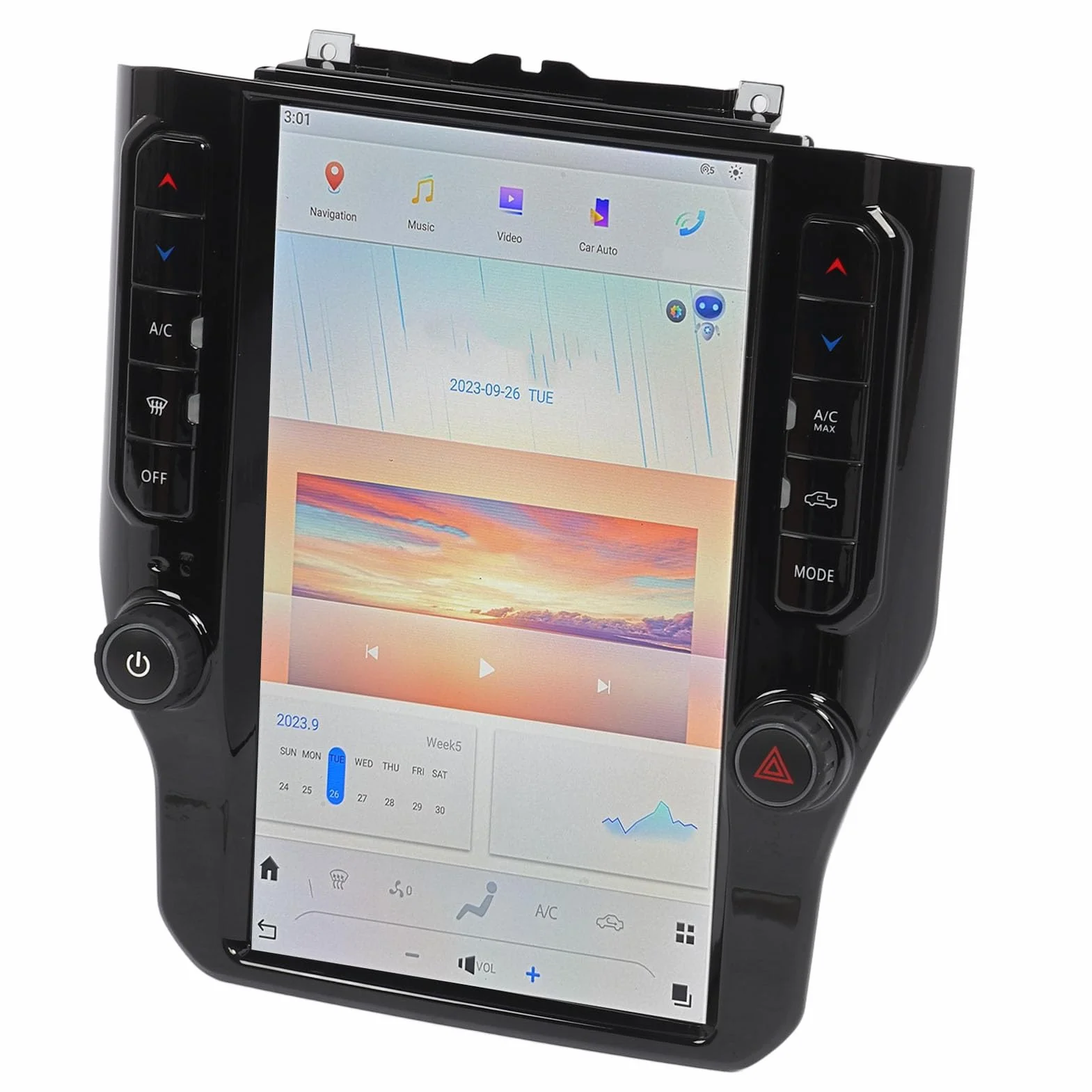 Tomantery Samochodowy Odtwarzacz Multimedialny o Wysokiej Rozdzielczości 11,8-calowy Ekran Carplay dla Samochodowego Zestawu Stereo z Systemem dla 1500, 2500, 3500, 4500, 5500 (8+128G)