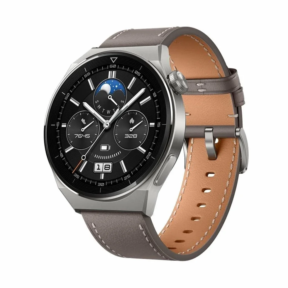 HUAWEI WATCH GT 3 Pro 46 mm Smartwatch, tytanowa obudowa, tryb swobodnego nurkowania, wytrzymała bateria, szybkie ładowanie bezprzewodowe,połączenia Bluetooth, szary