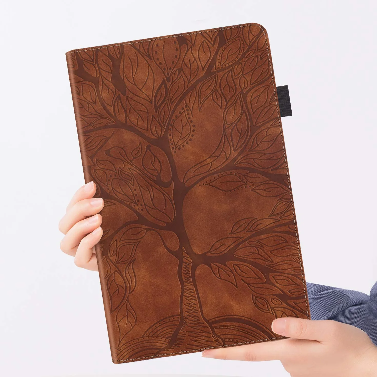 Etui iPad Pro 12.9 6. i 5. generacji (2022/2021/2020) Ultra Slim PU Pokrowiec ochronny na tablet z funkcją stojaka, etui z uchwytem na iPada Pro 12.9 2022/2021/2020 Brązowy