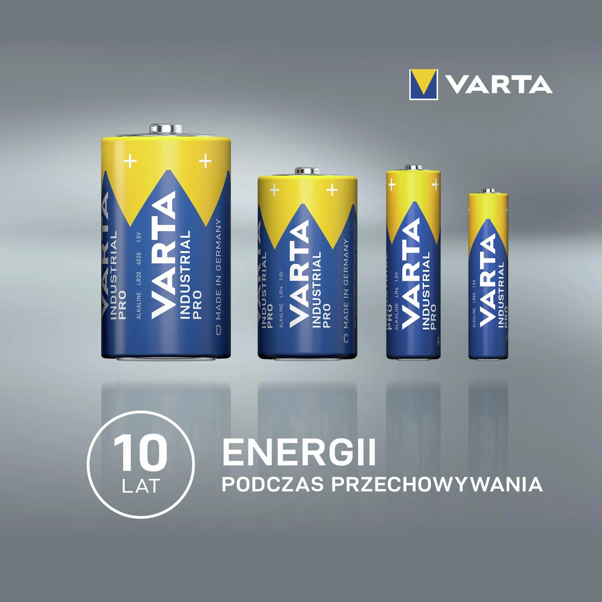 VARTA Baterie AA, opakowanie 40 szt., Industrial Pro, Baterie Alkaliczne, 1,5V, pakiet do przechowywania, Made in Germany [Wyłącznie w Amazon]