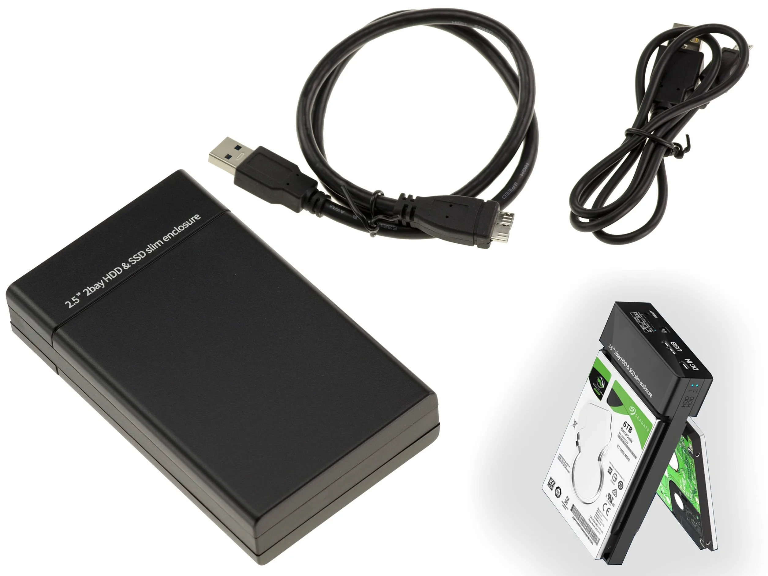 KALEA-INFORMATIQUE Obudowa USB 3.0 na 2 dyski twarde SATA 2.5, ze sprzętowym RAID 0 1 0+1 i łączem USB3 5G