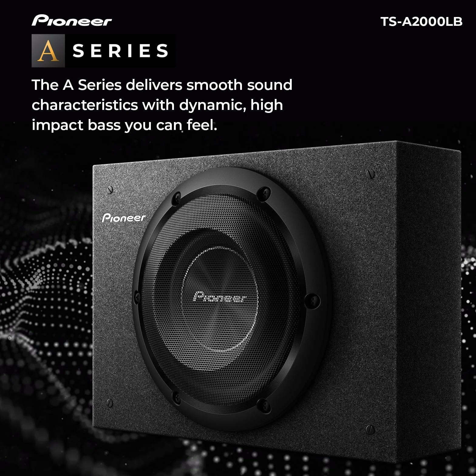 Pioneer TS-A2000LB pasywny subwoofer, wydajna obudowa subwoofera o maksymalnej mocy 700 W, 20 cm, membrana IMPP, czarny, ciągła moc wyjściowa 250 W