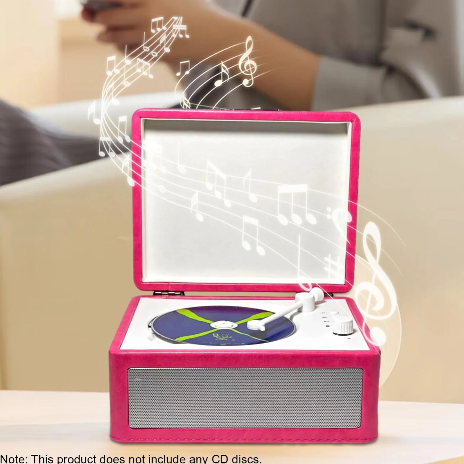 Odtwarzacz CD, Odtwarzanie Z Dysku USB Odtwarzacz Retro CD Z możliwością Wkładania Płyty w Kształcie Tacy dla Entuzjastów Muzyki i Kolekcjonerów (TIKATARERdu9yzxr5s6-P)