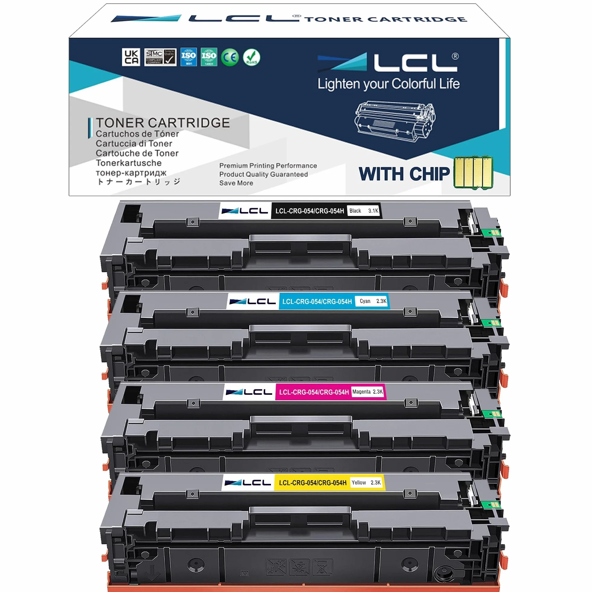 LCL Toner kompatybilny z Canon i-SENSYS LBP621cw 623cw MF644CDW MF644CDW MF645CX LBP645CX LBP054H toner 054H CRG-054 CRG-054H 621CW LBP622CDW (KCMY)