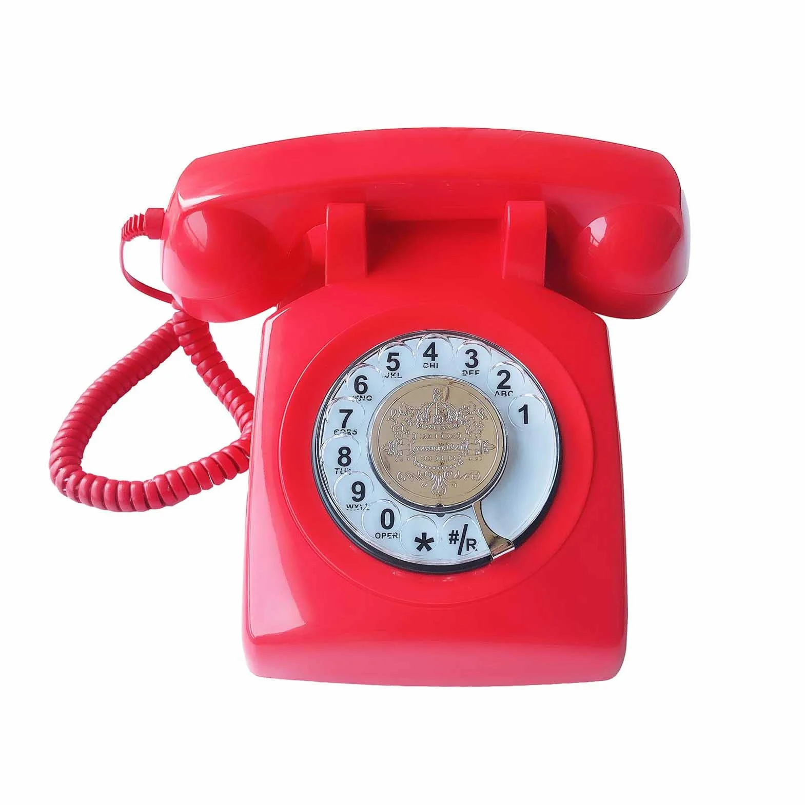 Telefon przewodowy w stylu retro, telefon starym, wielofunkcyjne plastikowe telefony stacjonarne vintage dla domowego biura