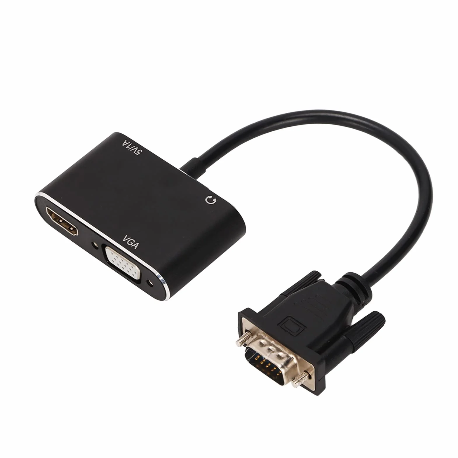 Rozdzielacz 2 w 1 VGA na HDMI Adapter - Stabilne Akcesoria Komputerowe o Wysokiej Rozdzielczości do Komputera Stacjonarnego, Laptopa, Monitora, Projektora