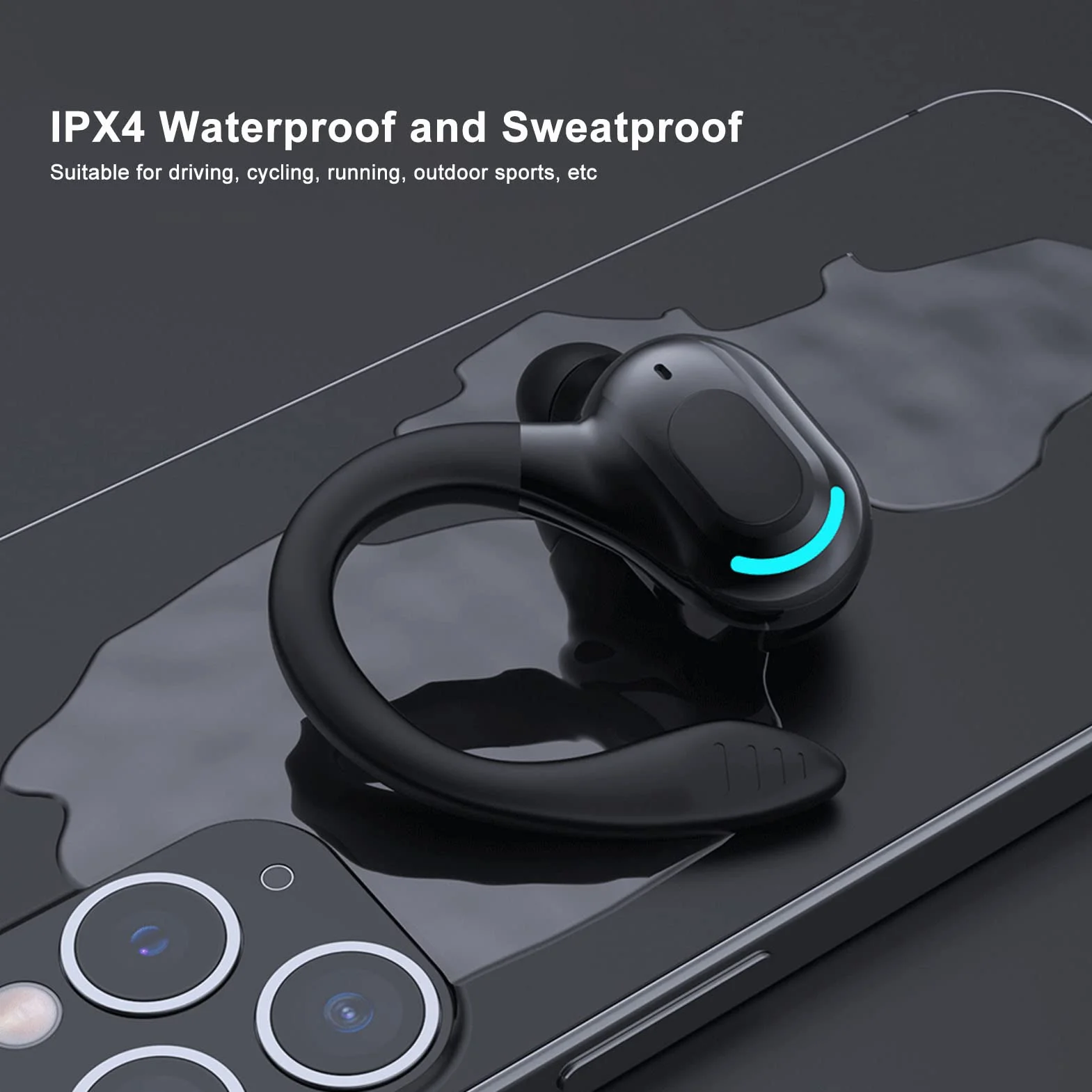 Monofoniczny Zestaw Słuchawkowy Bluetooth, Zestaw Głośnomówiący z Mikrofonem z redukcją Szumów, wodoodporność IPX4, Bezprzewodowa Słuchawka Stereo do Prowadzenia Biura Biznesowego