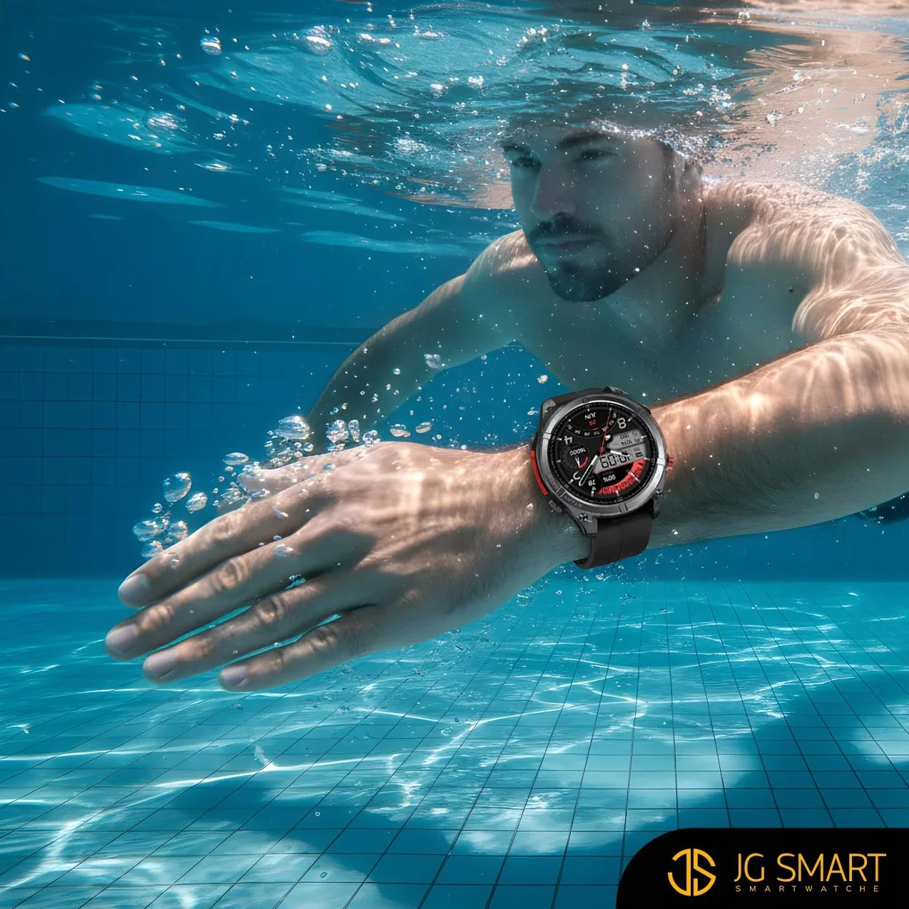 SMARTWATCH MĘSKI GPS PŁYWANIE WODOODPORNY 5 ATM SEN puls ROZMOWY + 3PASKI