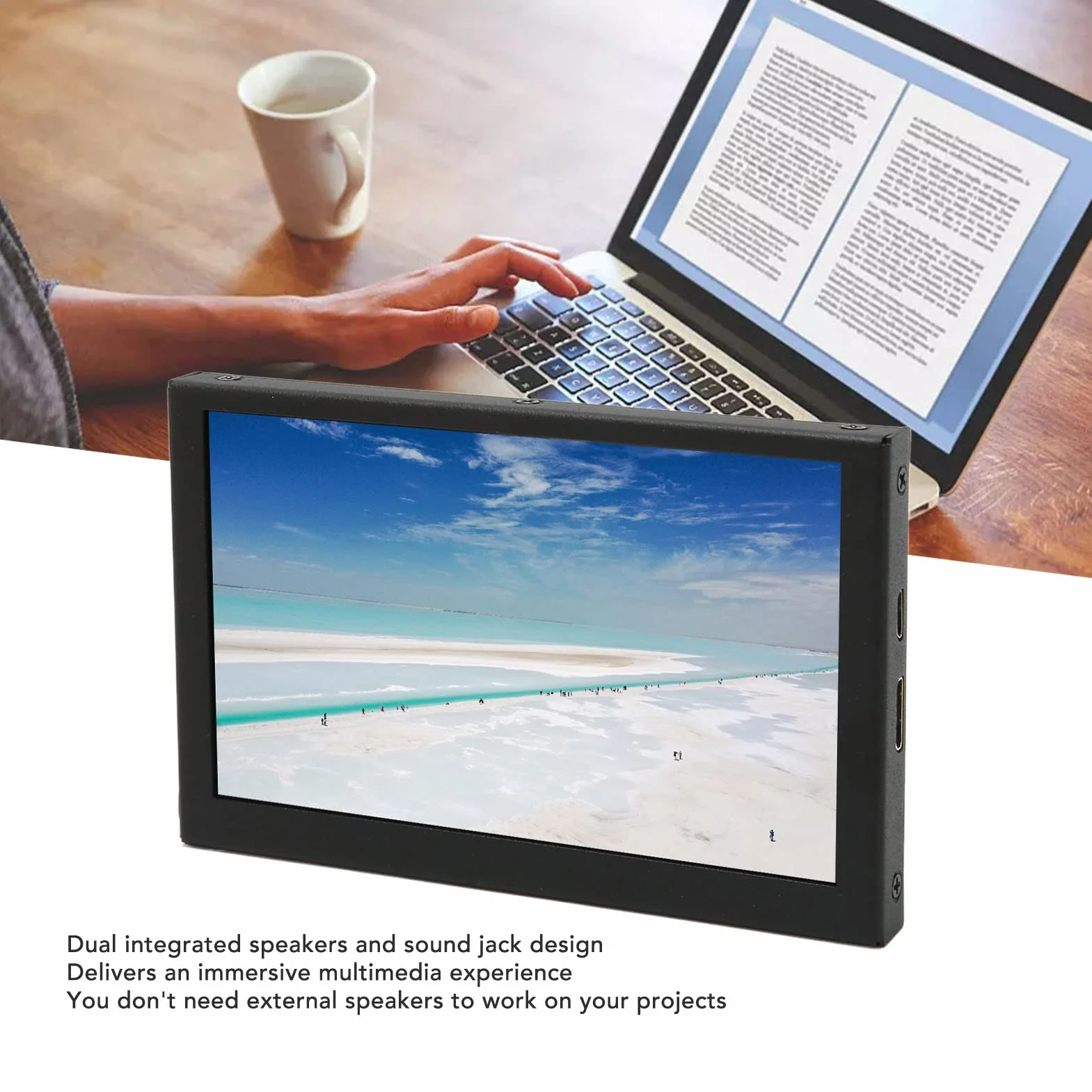 5-calowy Monitor, Ekran LCD Mini IPS 800x480 Mały Monitor, Metalowa Obudowa Komputer Przenośny Monitor Podekranowy dla Interfejsu HDMI dla Komputera RPi dla Windows 7 8 10 dla OS X