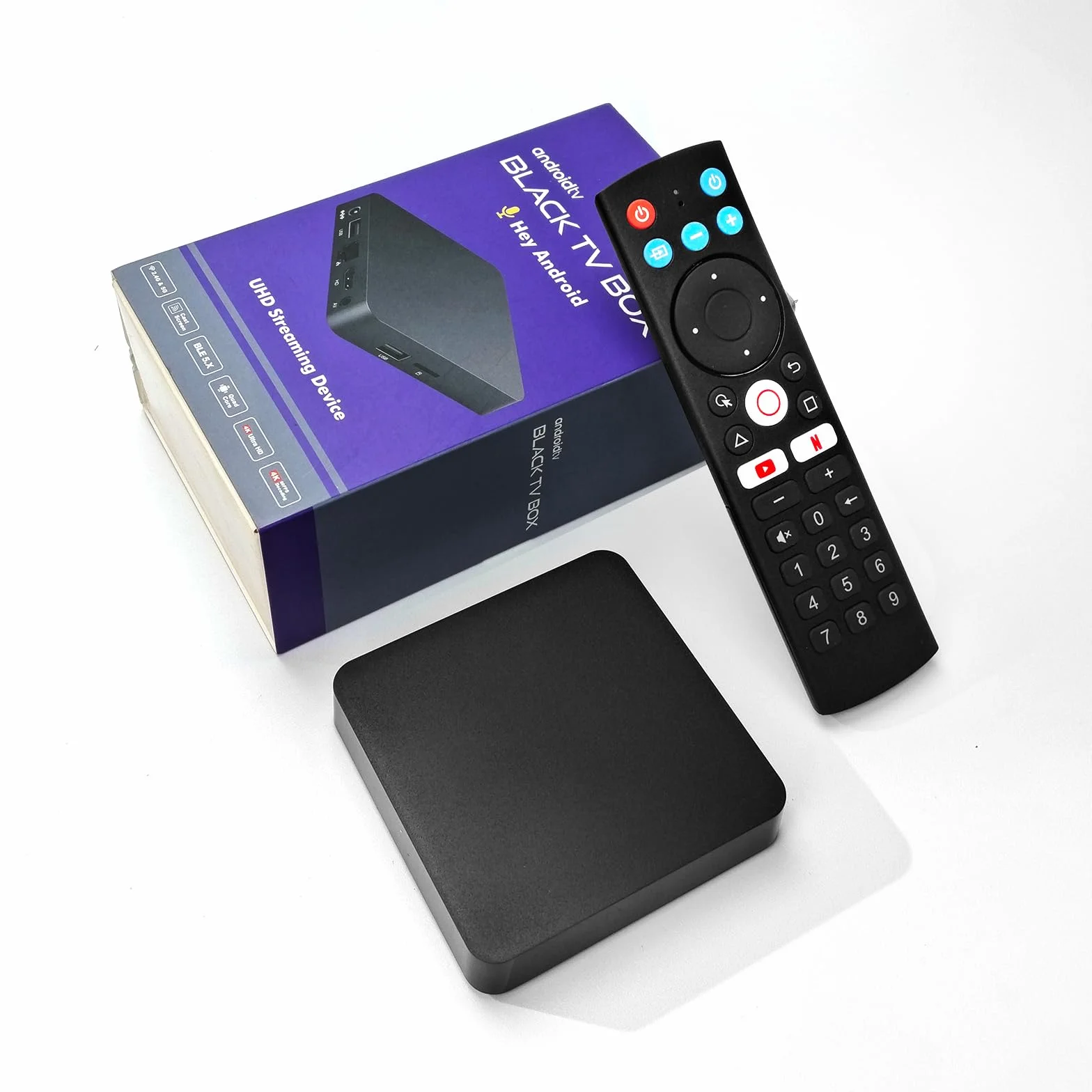 BOXPUT M5 Android TV Box 10.0, 2 GB RAM, 16 GB ROM, 4K Ultra HD, strumieniowy odtwarzacz multimedialny, dwuzakresowy WiFi 6 2,4 G/5G, pilot głosowy BT 5.2, Smart TV Box do domowej rozrywki