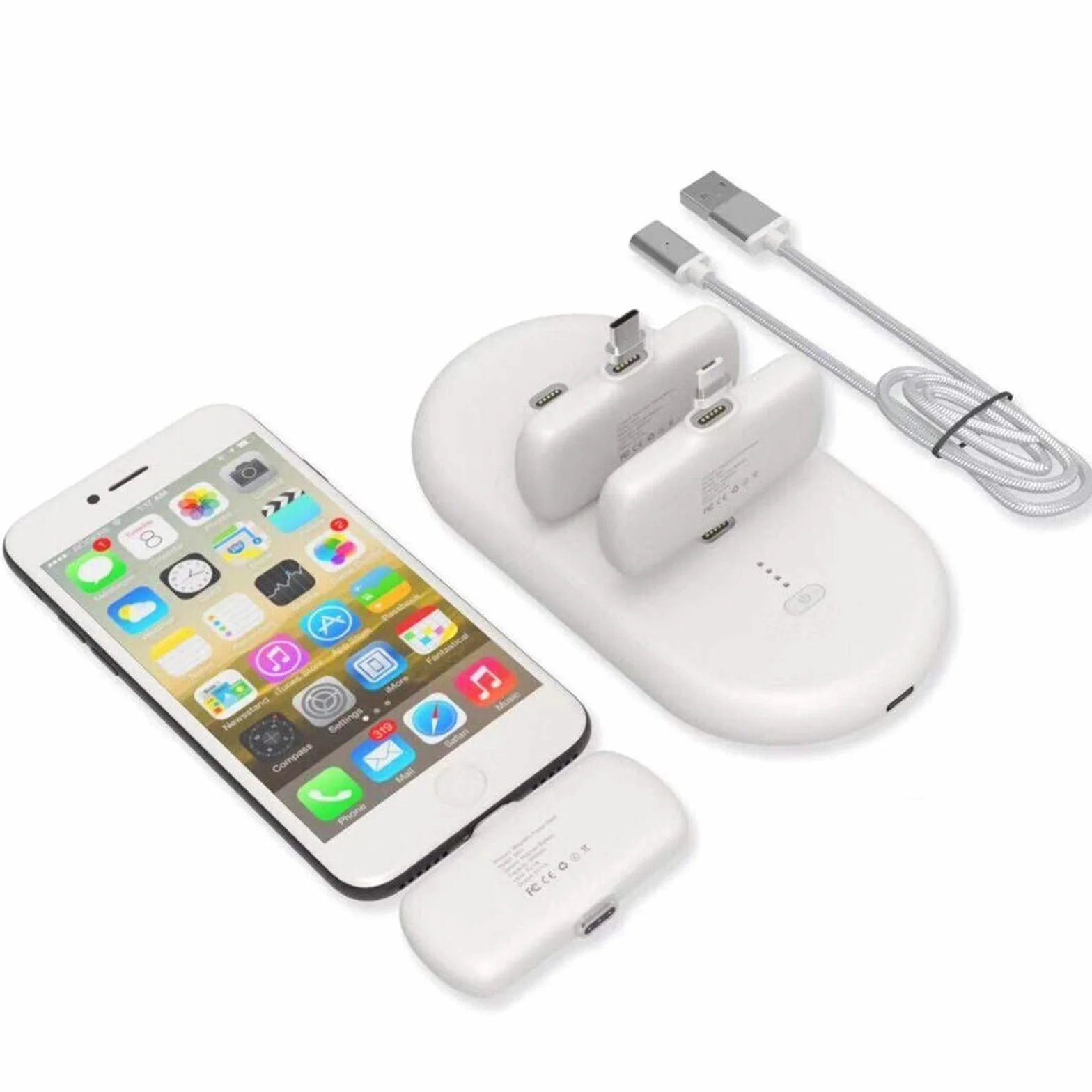 Powerbank Magnetyczny Powerbank z szybkim ładowaniem, 8000mAh Przenośna zewnętrzna ładowarka do telefonu komórkowego, odpowiednia do wszystkich smartfonów