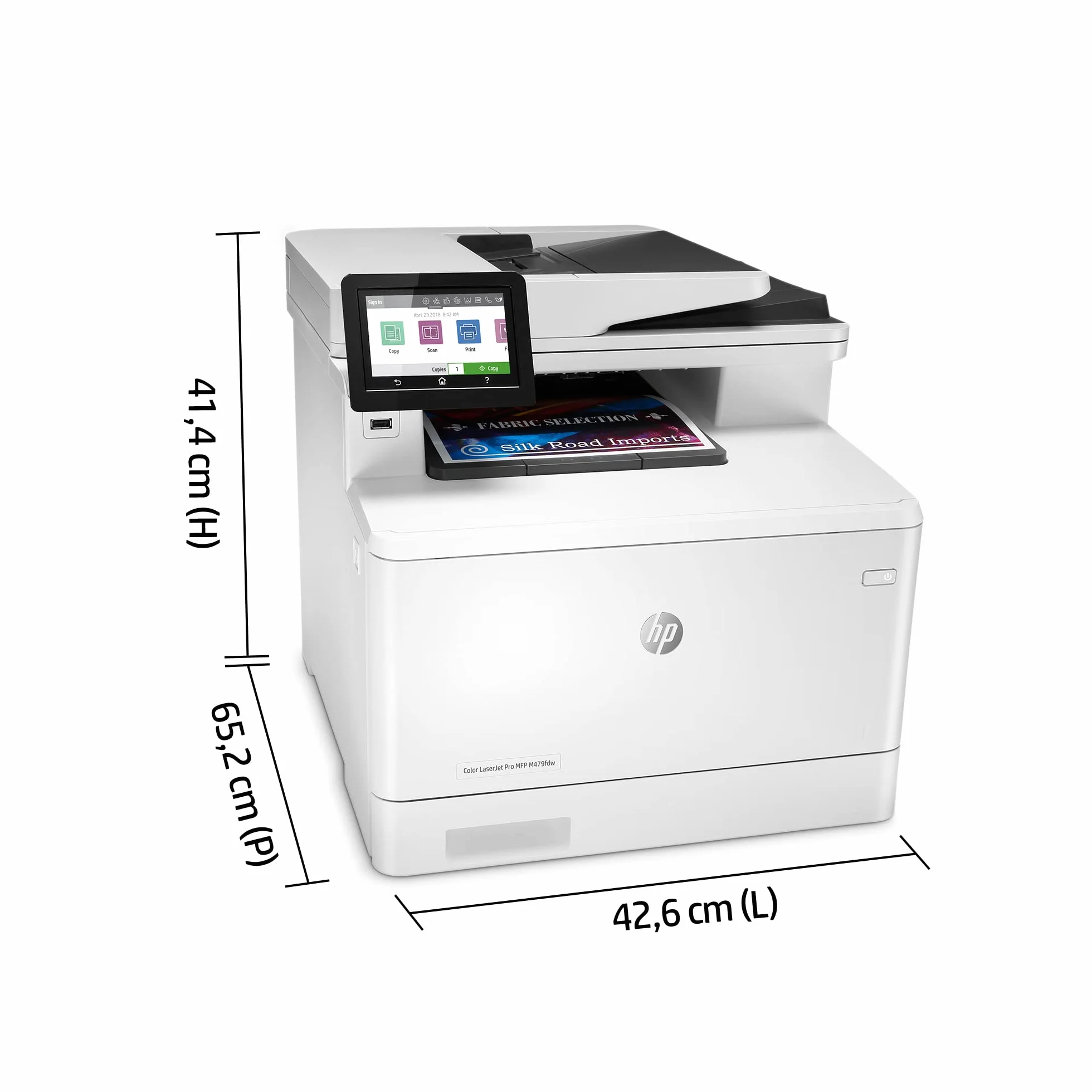 HP M479fdw Colour LaserJet Pro Drukarka Wielofunkcyjna, 39.88 x 47.24 x 41.66 cm, Biały