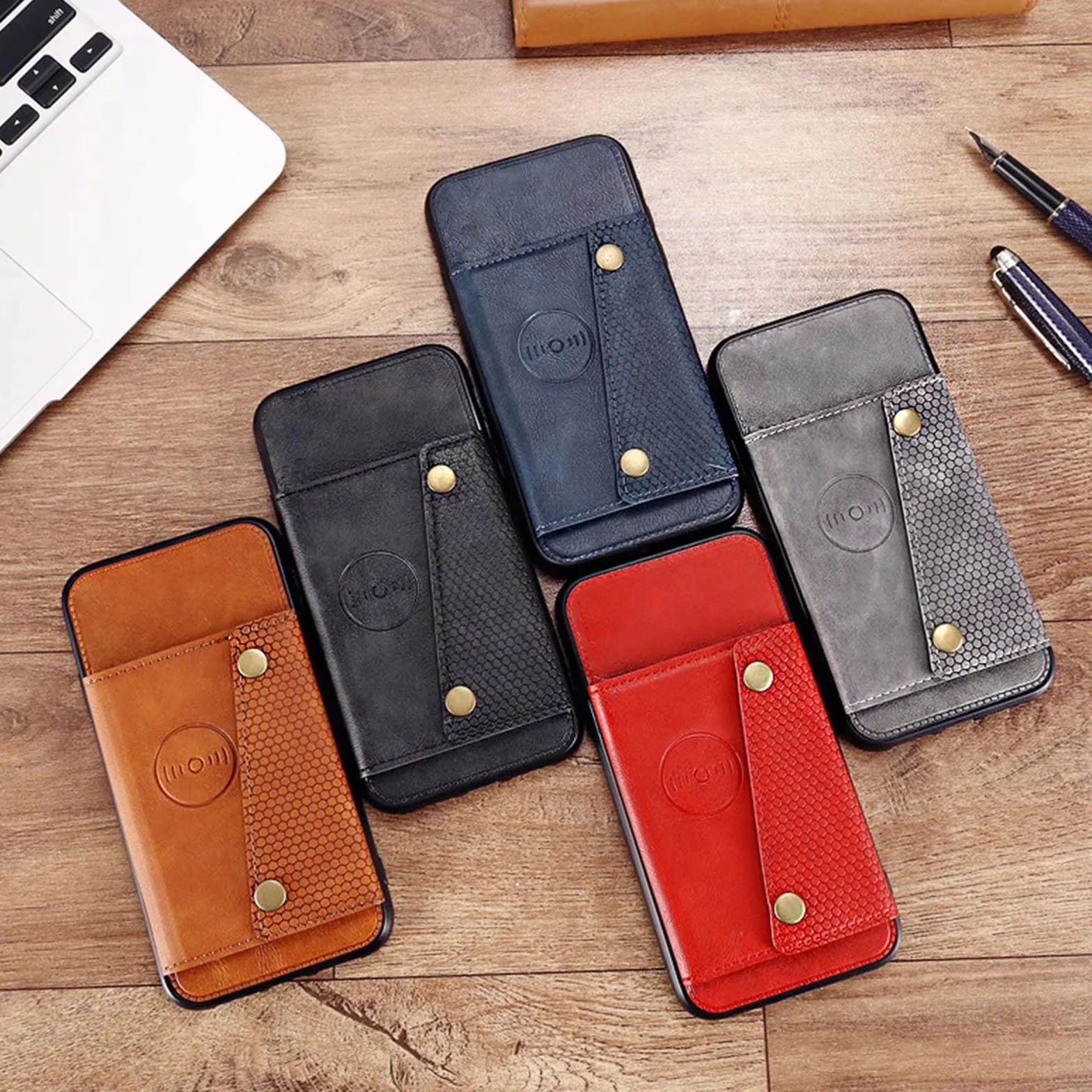 Case Kompatybilne z One Plus 9 Portfel Etui Ochronne ze Skóry PU Przegródki na Karty Magnetyczny Uchwytu Samochodowego Cover Slim Wstrząsy Niebieski|Film Szkło Hartowane2