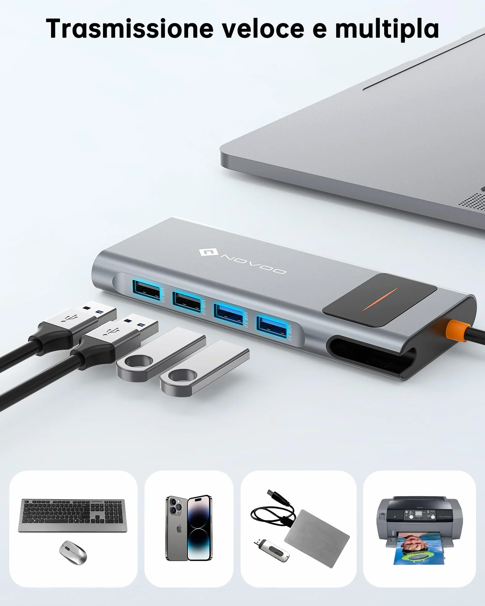 NOVOO Stacja dokująca z podwójnym monitorem, stacja dokująca 12 w 1 USB C do Dual HDMI, VGA, 100W PD, RJ45 Ethernet, 4 USB, SD/TF Hub USBC do MacBooka Pro Air Dell Lenovo