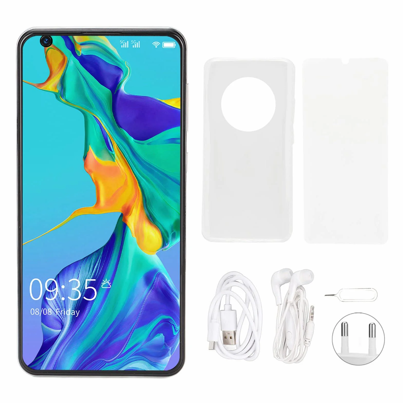 Telefon Komórkowy 4GB RAM 64GB ROM Odblokowany Smartfon Szkło 3500mAh 32MP Kamera Tylna Podwójne Karty Podwójny Tryb Gotowości na Komputer Stacjonarny (Wtyczka UE)