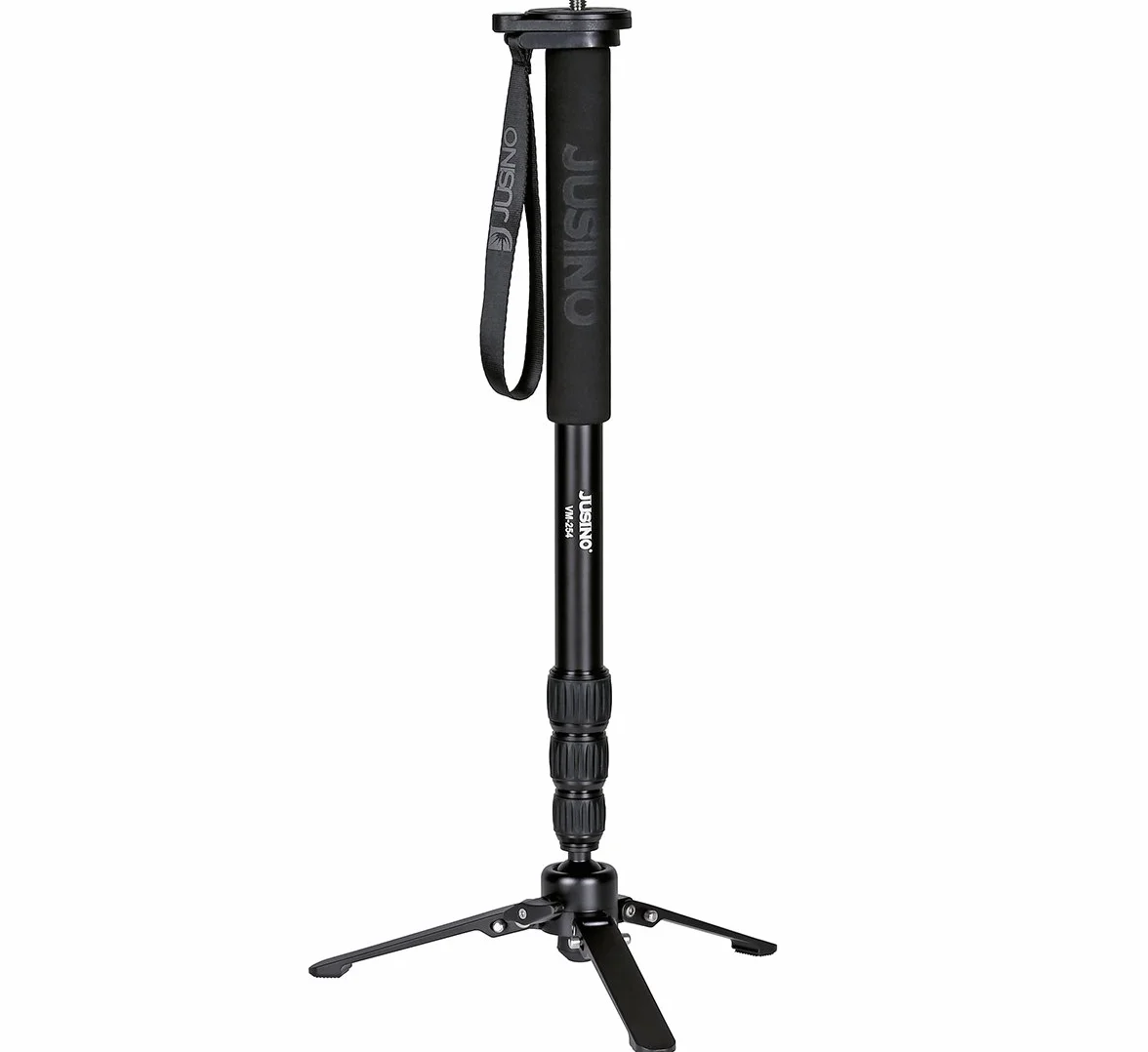 Jusino Monopod aluminiowy ze zdejmowaną stopą/statywem stołowy (6 kg obciążenia, szybkie zapięcia obrotowe) VM-254