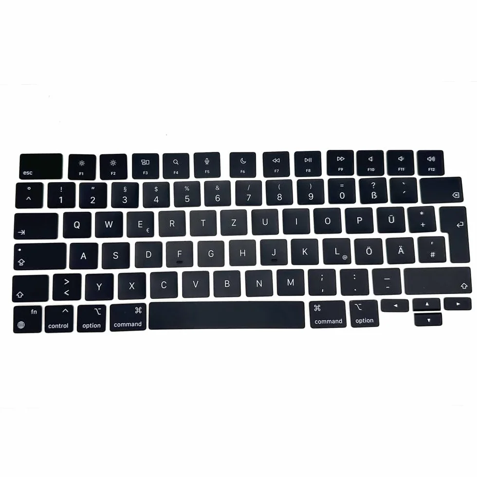 Wymienne klawisze klawiatury niemiecki QWERTZ do MacBooka Pro/Max (A2442/A2779/A2992/A2485/A2780/A2991/A2918/A2681/A3113/A2941/A3114)
