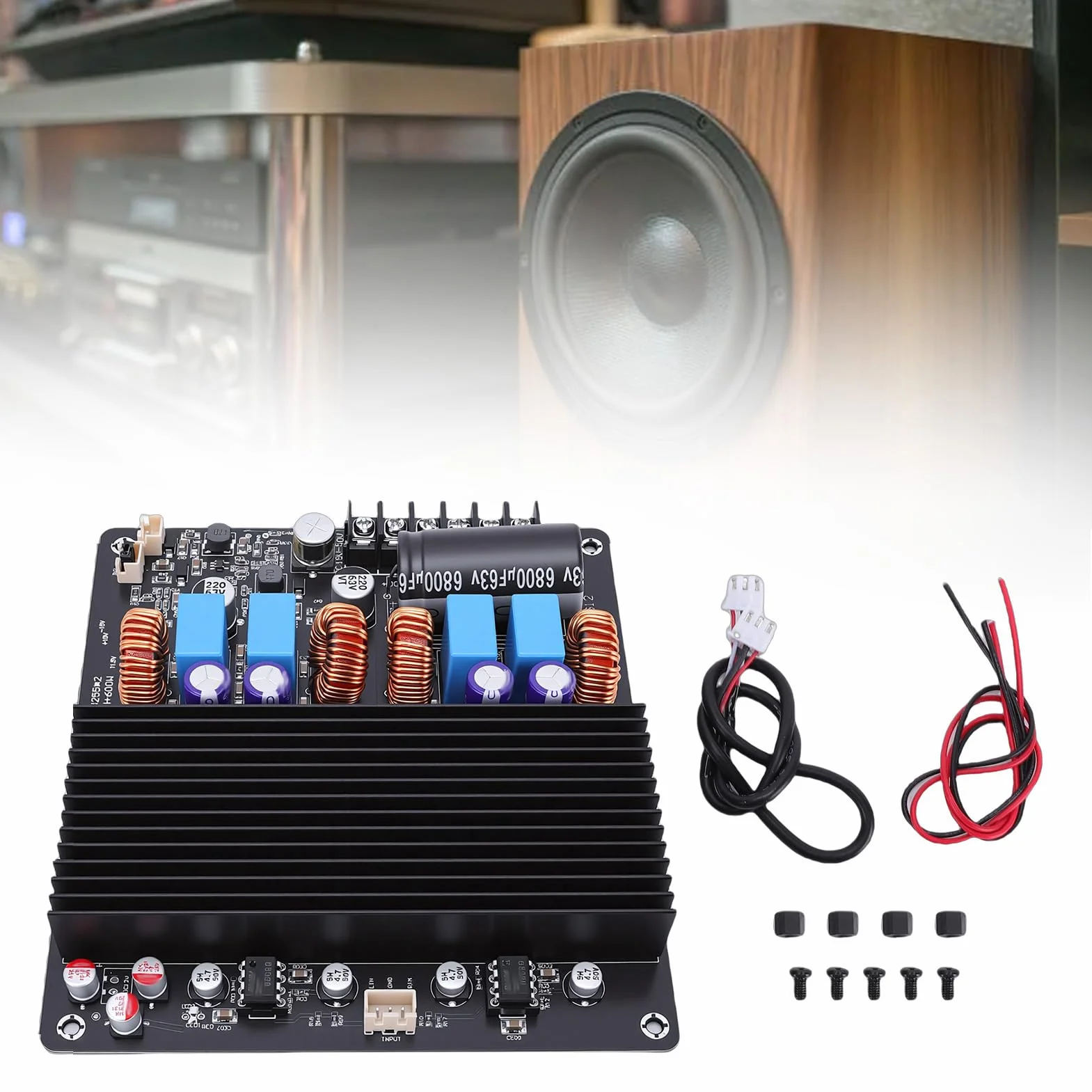 Sxhlseller TPA3255 Płyta Wzmacniacza Cyfrowego Stereo 600 W + 600 W, Dwurdzeniowa Płyta Wzmacniacza Klasy D z Niskimi Zniekształceniami dla Głośnika Samochodowego Subwoofer Kina Domowego