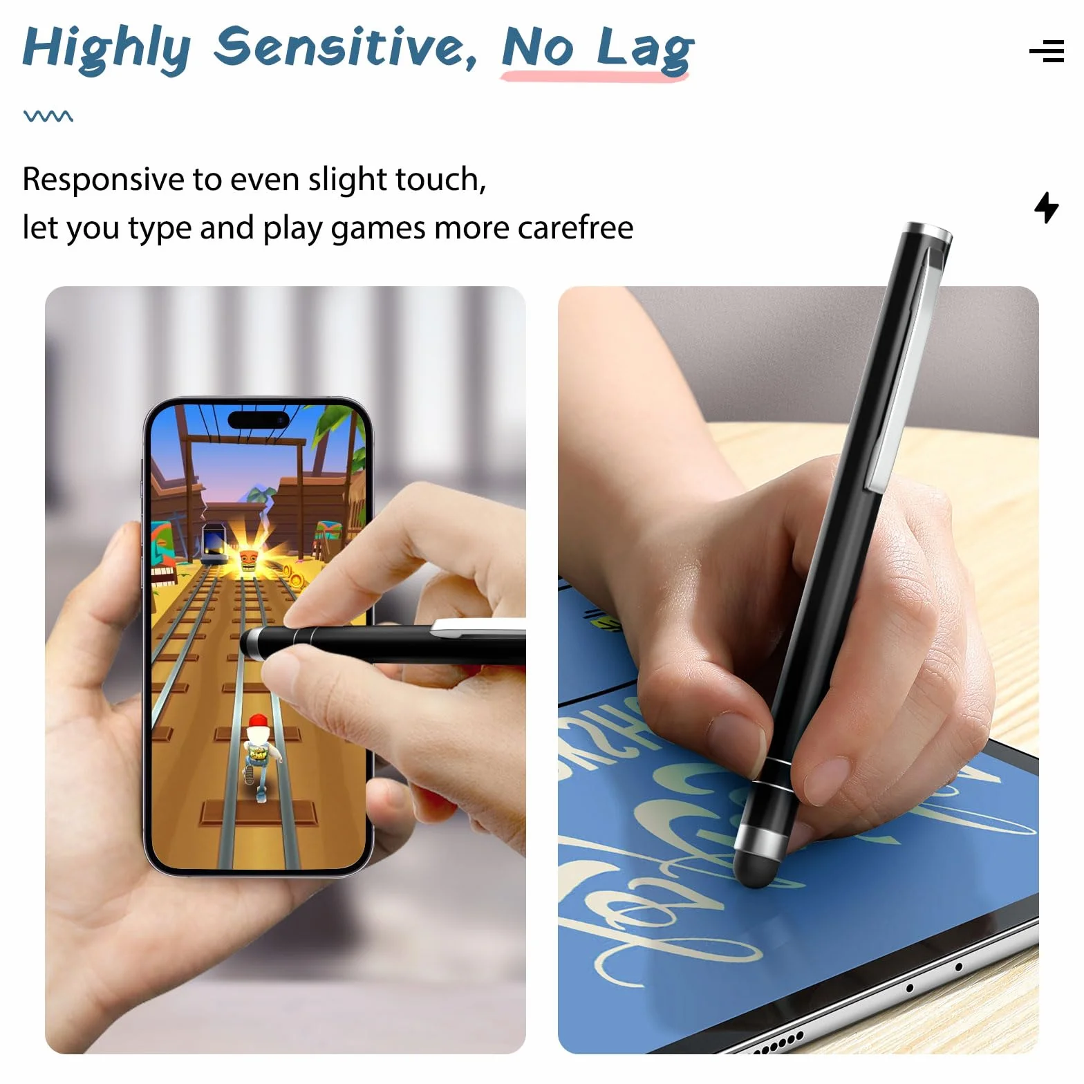 MoKo Stylus Pen(4PCS), Universal Capacitive Touch Screen Rubber Tip Digital Pen Compatible with iPad, iPhone, Samsung, Kindle, All Capacitive Touch Screen Devices Smartphones & Tablets - Black, Black