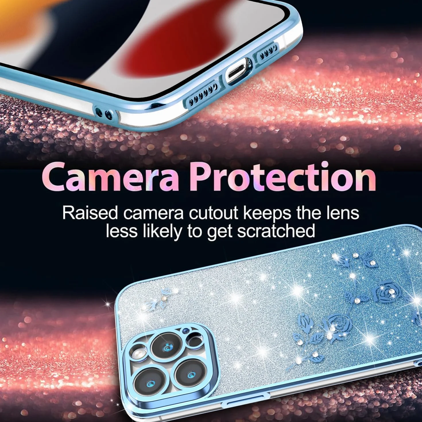 XINYEXIN Przezroczyste brokatowe etui do Xiaomi Redmi Note 11 4G / Redmi Note 11S 4G, dla kobiet i dziewcząt, błyszczące diamentowe etui na telefon, ultracienkie, cienkie, przenośne, odporne na