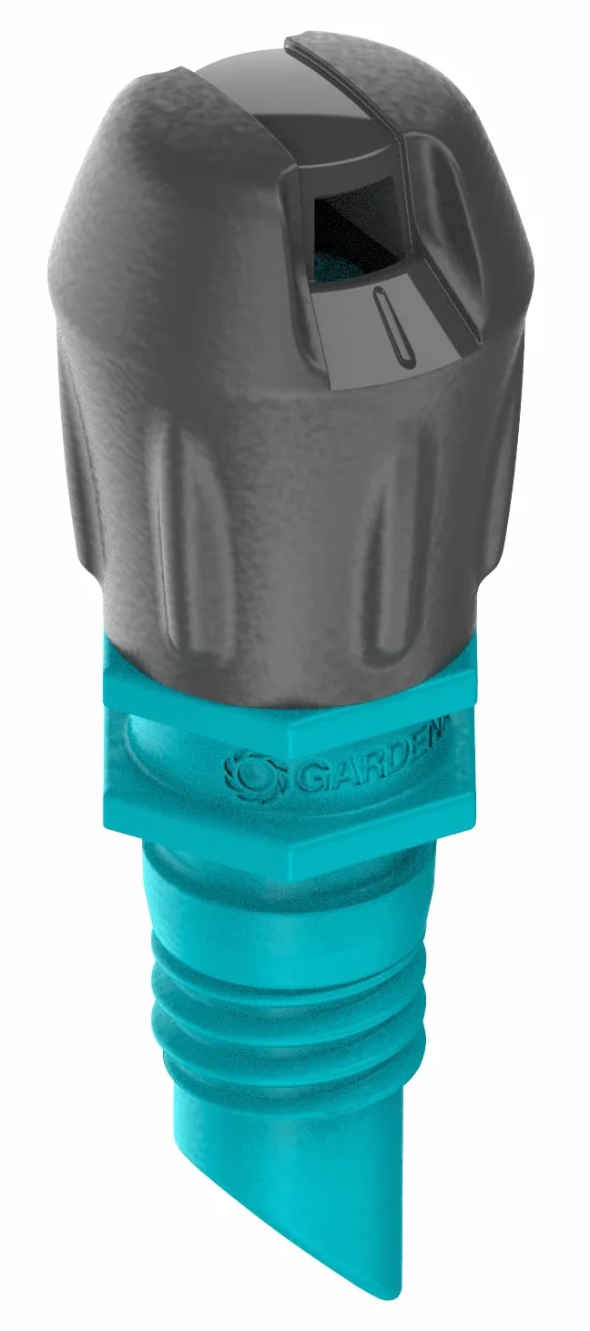 Gardena system Micro-Drip dysza pasmowa: Dysza rozpylająca do systemu nawadniania, do wąskich podłużnych powierzchni maks. 0,6 x 5,5 m, prosta technika połączeniowa (13319-20)