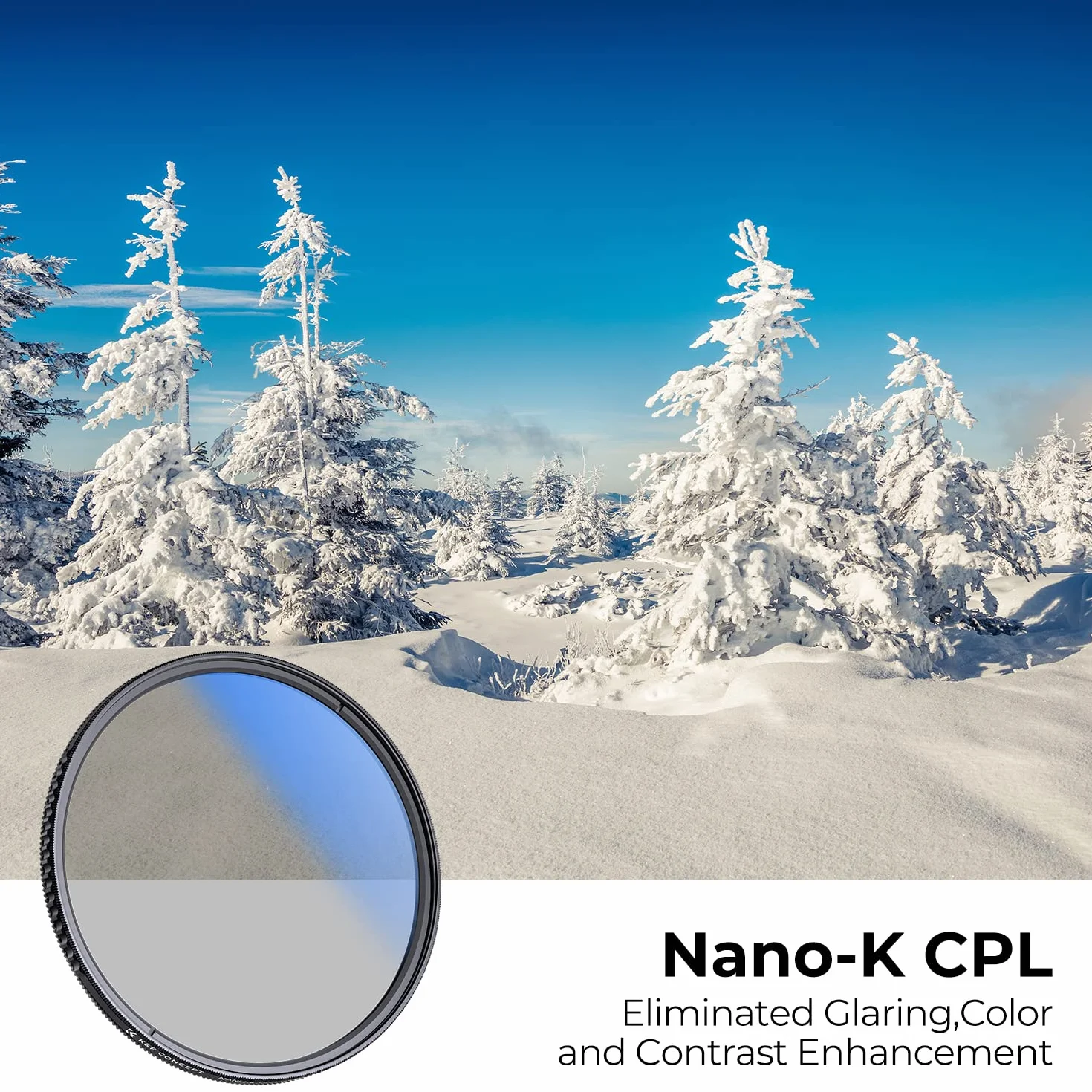 K&F Concept Nano-K Filtr polaryzacyjny kołowy CPL do obiettivi 43mm | Filtr ze szkła optycznego z nano-powłoką obiektywu, w zestawie ściereczka do czyszczenia - FC301