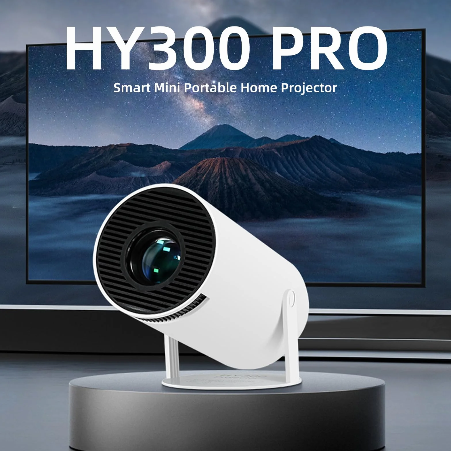Mini rzutnik, Native 1080p z obsługą 4K, projektor z WiFi 6, BT5.0 Android 11.0 OS, obrót o 180 stopni, inteligentny projektor Full HD, mały przenośny projektor wideo LED, Bluetooth (biały 160ANSI)