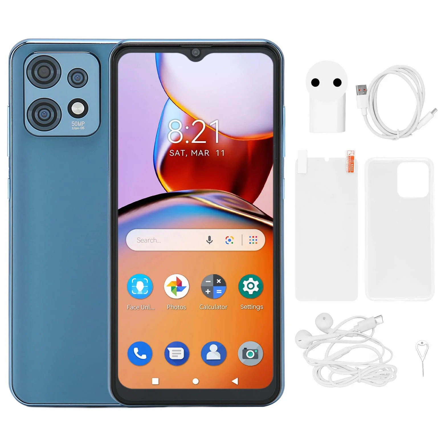 Telefon Komórkowy X40 Pro, Smartfon 16 MP 32 MP 5G Wi-Fi 6,53 Cala z funkcją Rozpoznawania Twarzy do Użytku Biznesowego (wtyczka UE)