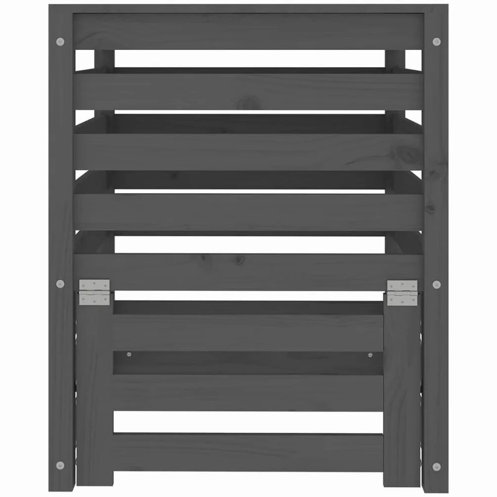 vidaXL Kompostownik z litego drewna sosnowego szary 63,5x63,5x77,5 cm
