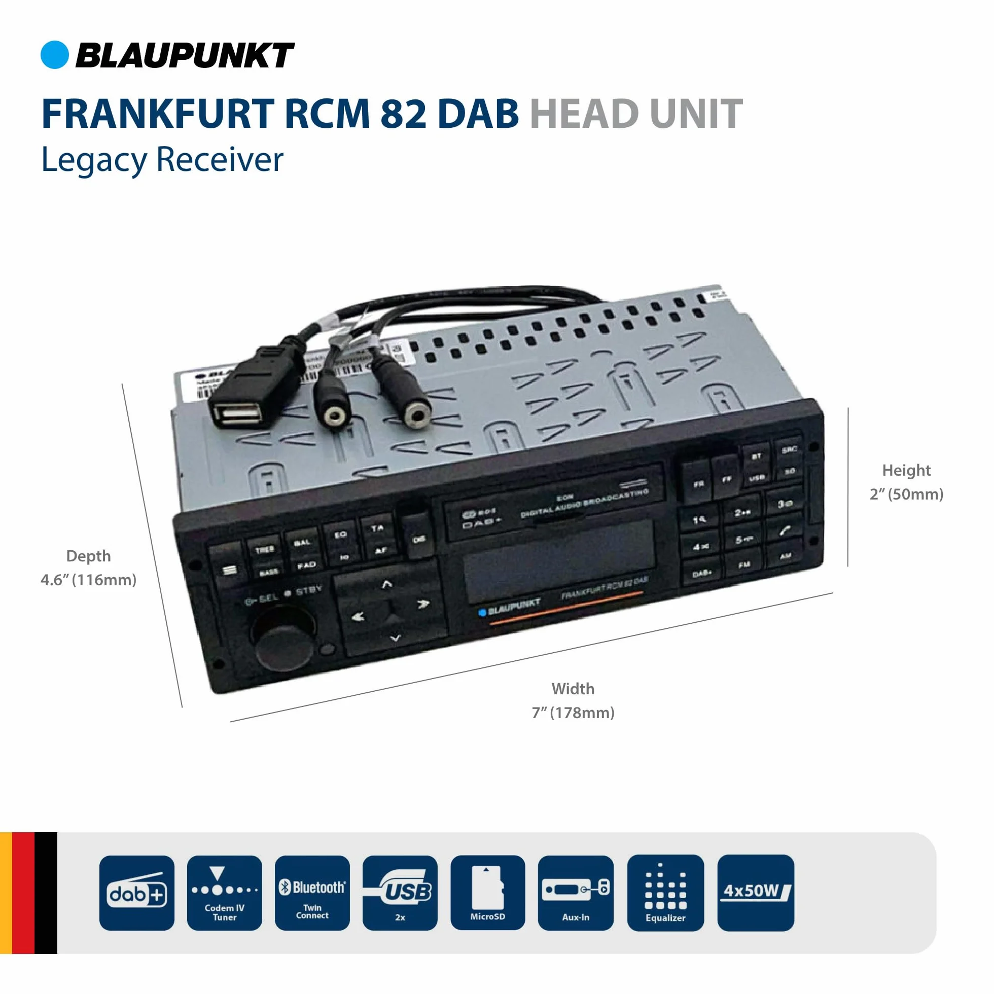 Blaupunkt Frankfurt Rcm 82 Dab Frankfurt Radio Samochodowe, Czarny, 1-DIN