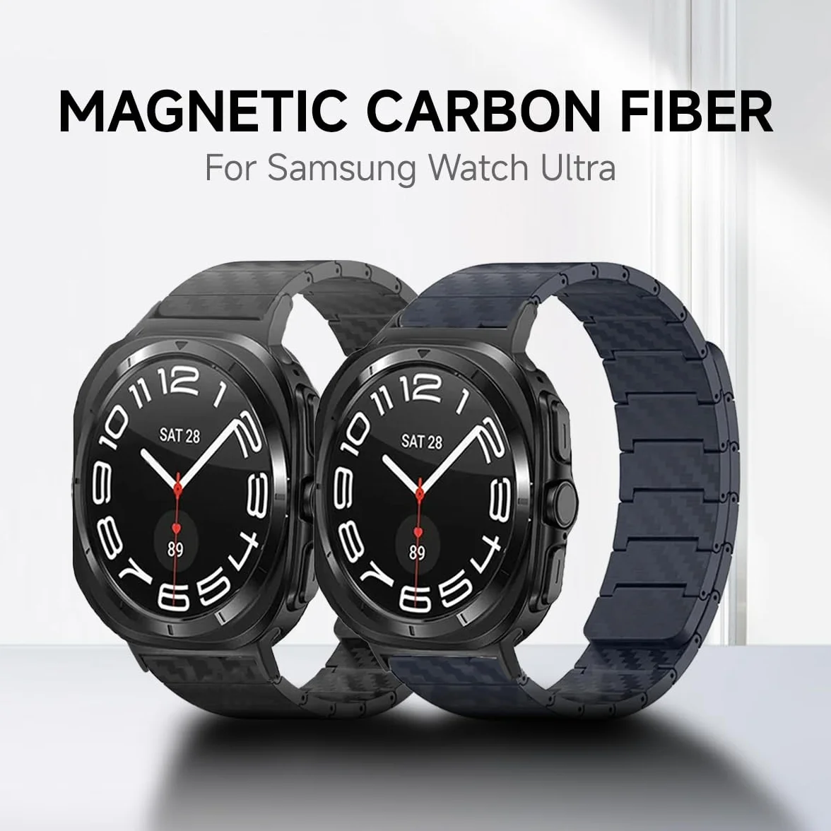 Magnetyczny pasek z włókna węglowego do Samsung Galaxy Watch 7 Ultra 47 mm bransoletka lekki pasek do zegarka Galaxy Watch Ultra 47 mm paski do zegarków