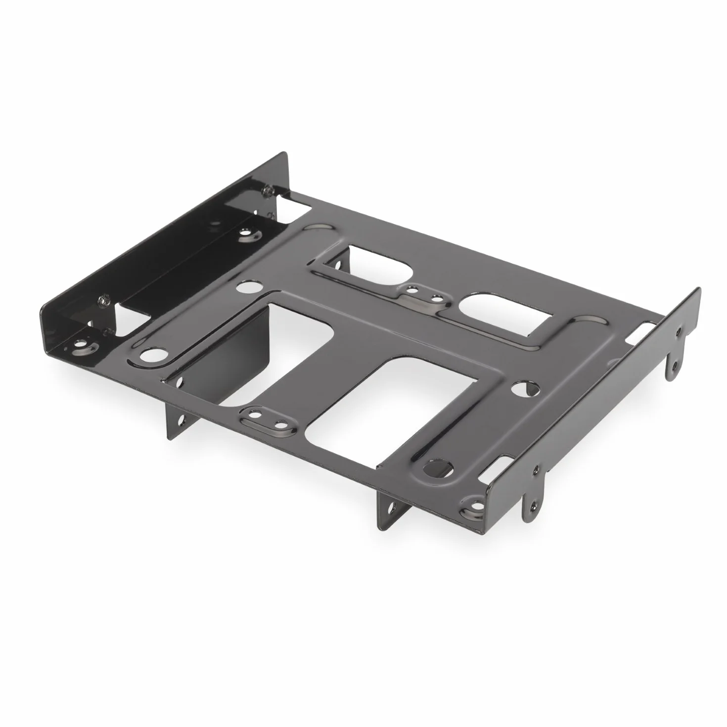Ewent EW7002 Uchwyt adaptera do 4 HDD/SSD 2.5" lub 1 HDD 3.5" + 2 HDD/SSD 2.5" na obudowie gniazda PC 5.25", śruby w zestawie, czarny