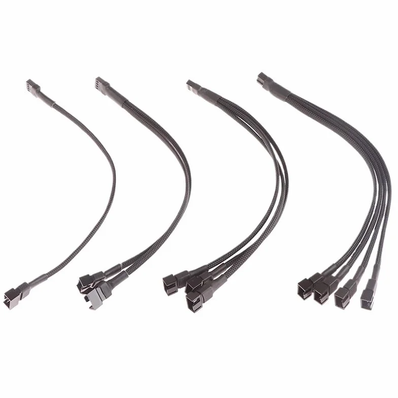 1 kabel dystrybutora wentylatora 4-pinowy kabel adaptera 1 do 1 2 3 4 komputer dystrybutor wentylatora procesora PC przedłużacz kabel zasilający akcesoria (1 do 2)