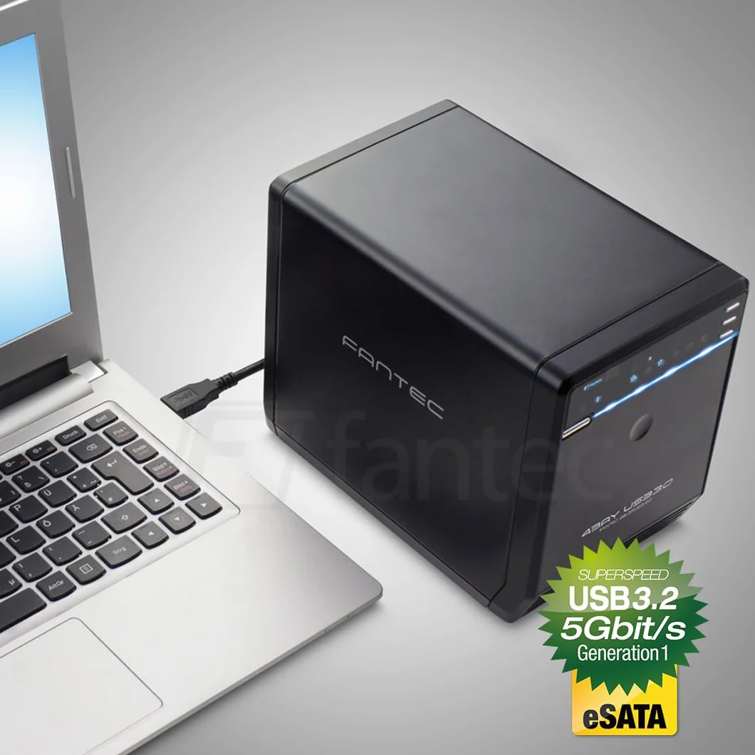 Fantec QB-35US3R Obudowa dysku twardego do dysków 4 x 8,89 cm (3,5 cala (SATA I/II/III czarna