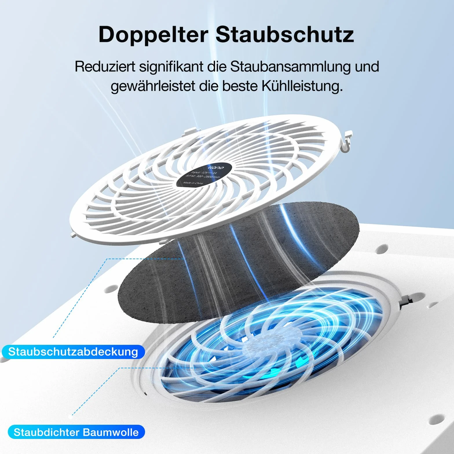 Chłodnica do laptopa z RGB 14 cm bardzo duży wentylator turbo, regulowana prędkość, pianka uszczelniająca, 3-portowy koncentrator USB do laptopów 39,6 cm