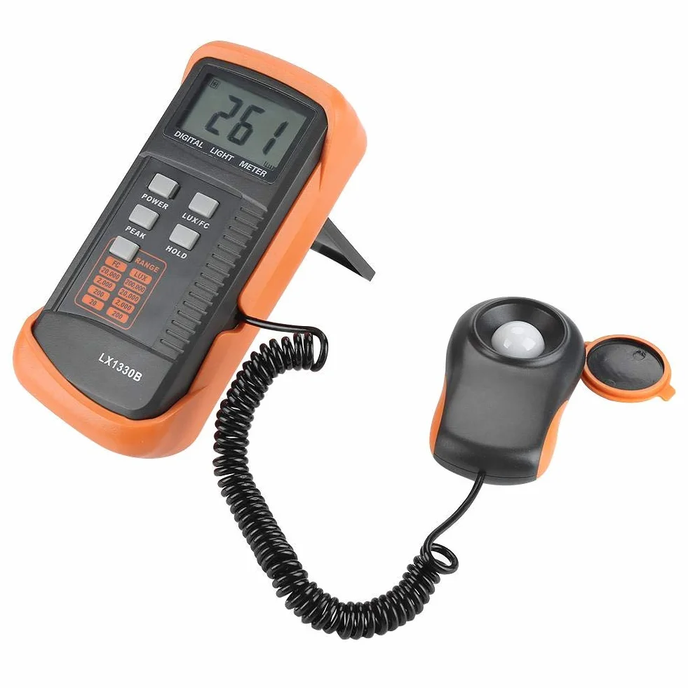 Estink Luxmeter LX1330B, Cyfrowy Miernik Światła LCD, Illuminometer, Zakres Pomiarowy 0-200000 Lux