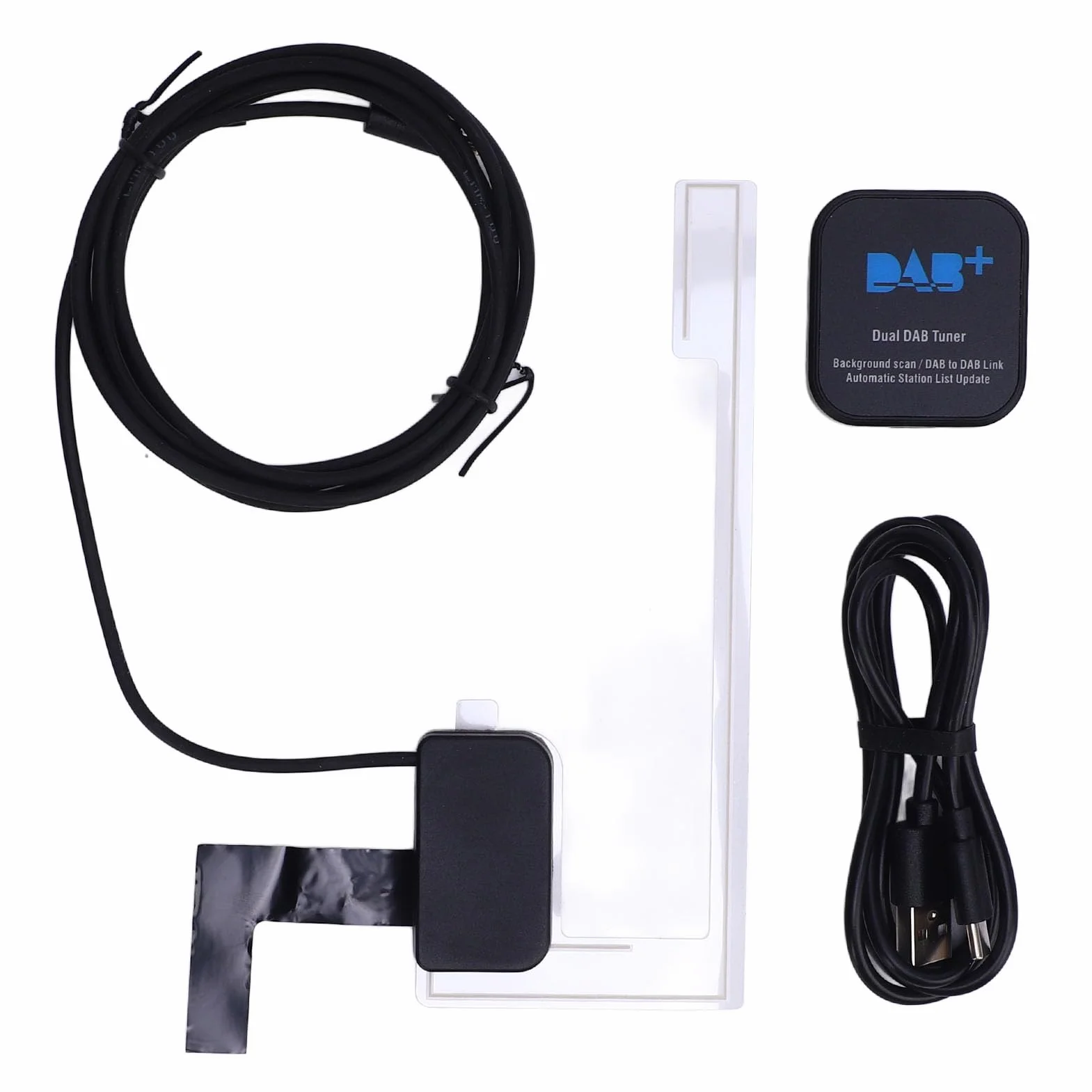 Fabater Tuner Radiowy DAB, łatwa Instalacja, Cyfrowa Skrzynka Transmisyjna z anteną, Adapter USB Typu Plug and Play dla Posiadaczy Radia Samochodowego