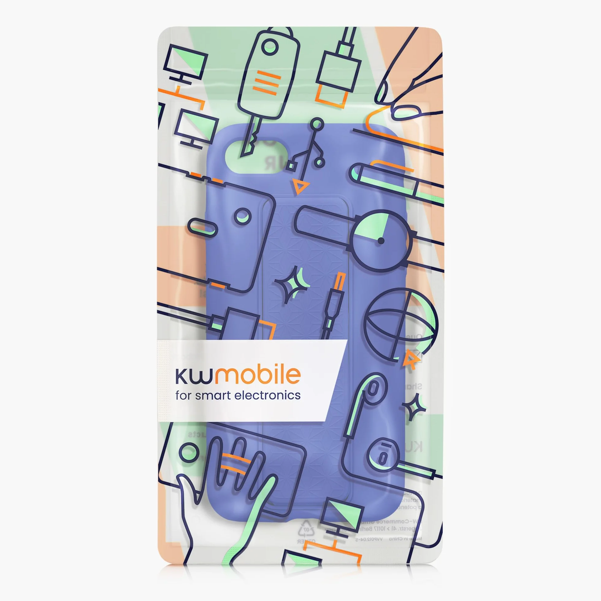 kwmobile Etui kompatybilne z Apple iPhone SE (2022) / iPhone SE (2020) / iPhone 8 / iPhone 7 - Etui z paskiem na rękę i podstawką, miękka silikonowa powłoka TPU - Baltic Blue