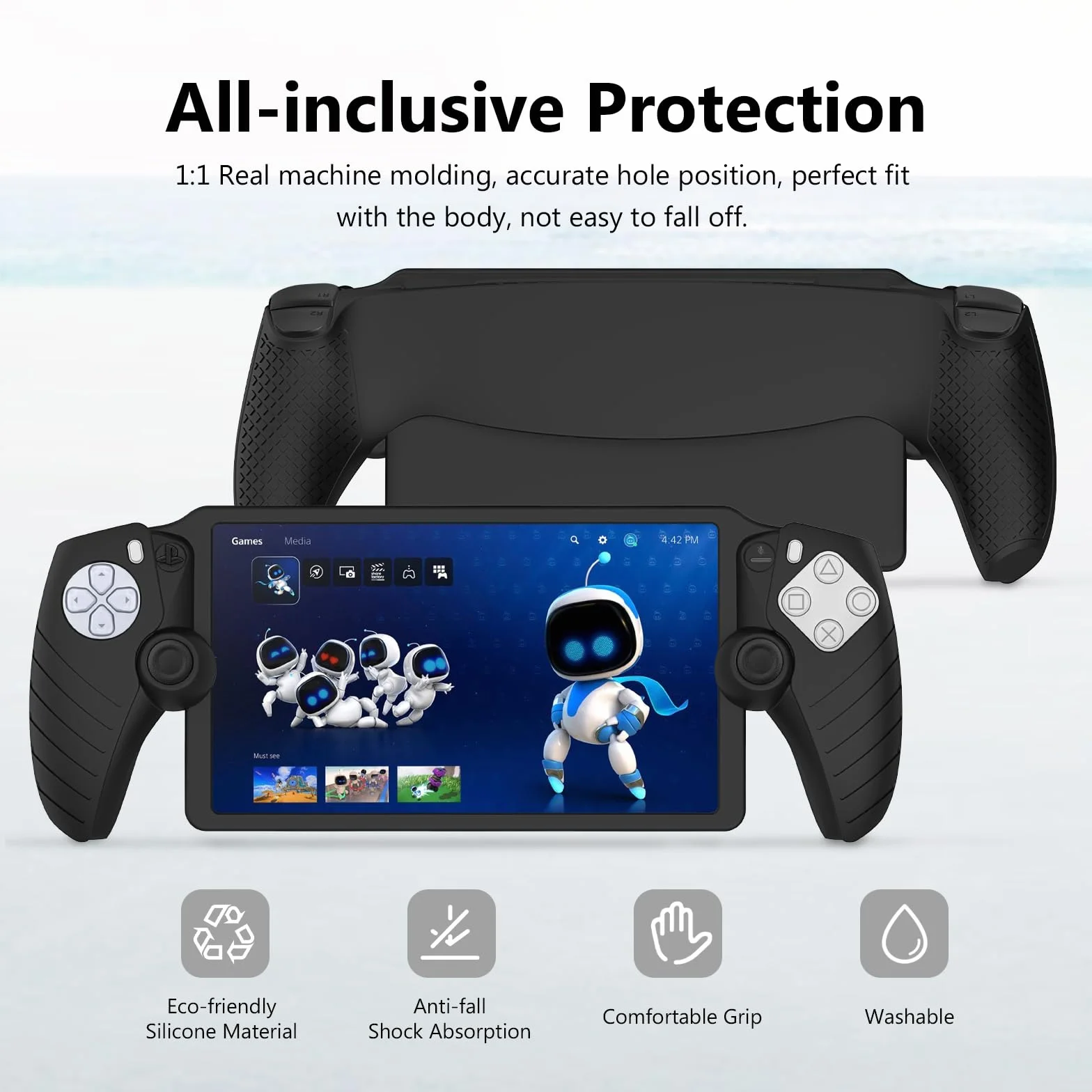 zZjoOoj Etui do Playstation Portal/PS Portal/PS5 Portal (2023), miękki silikonowy pokrowiec ochronny Case-czarny