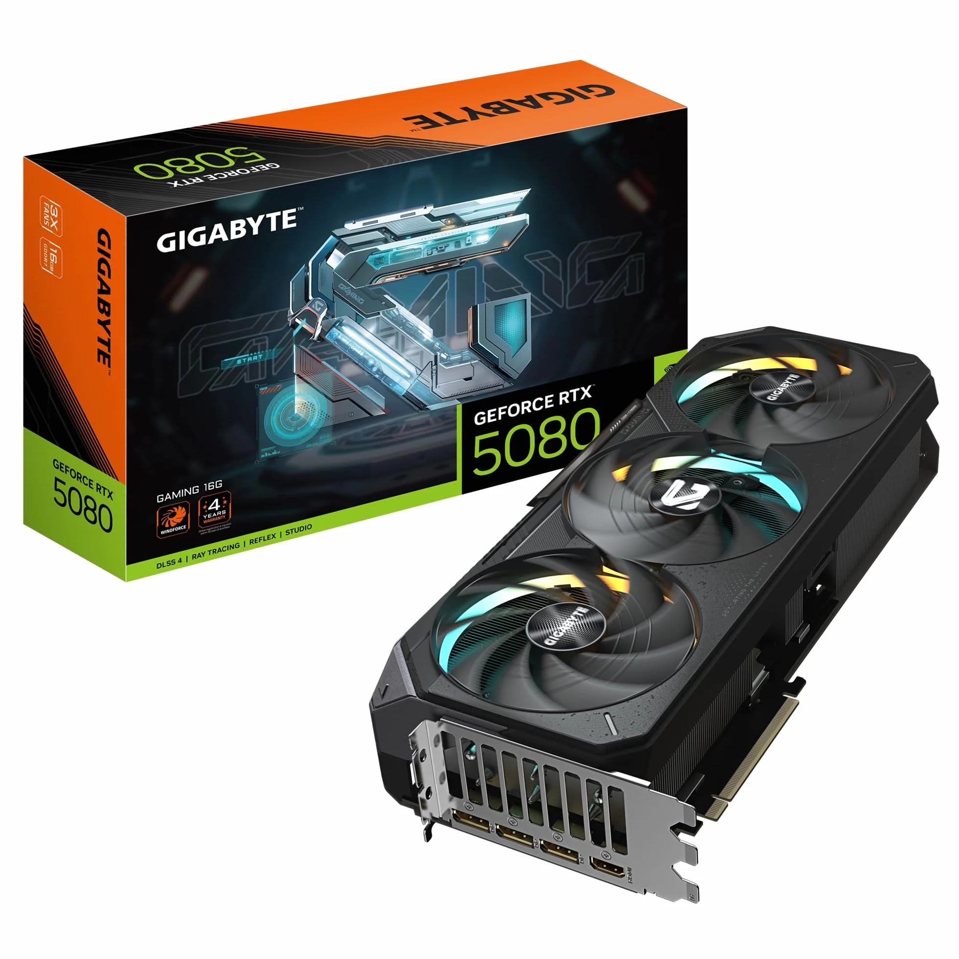 Gigabyte Karta graficzna GeForce RTX 5080 GAMING 16G - 16 GB GDDR7, 256bit, PCI-E 5.0, 2730MHz Core Clock, 3 x DisplayPort, 1 x HDMI, NVIDIA DLSS 4, GV-N5080GAMING-16GD