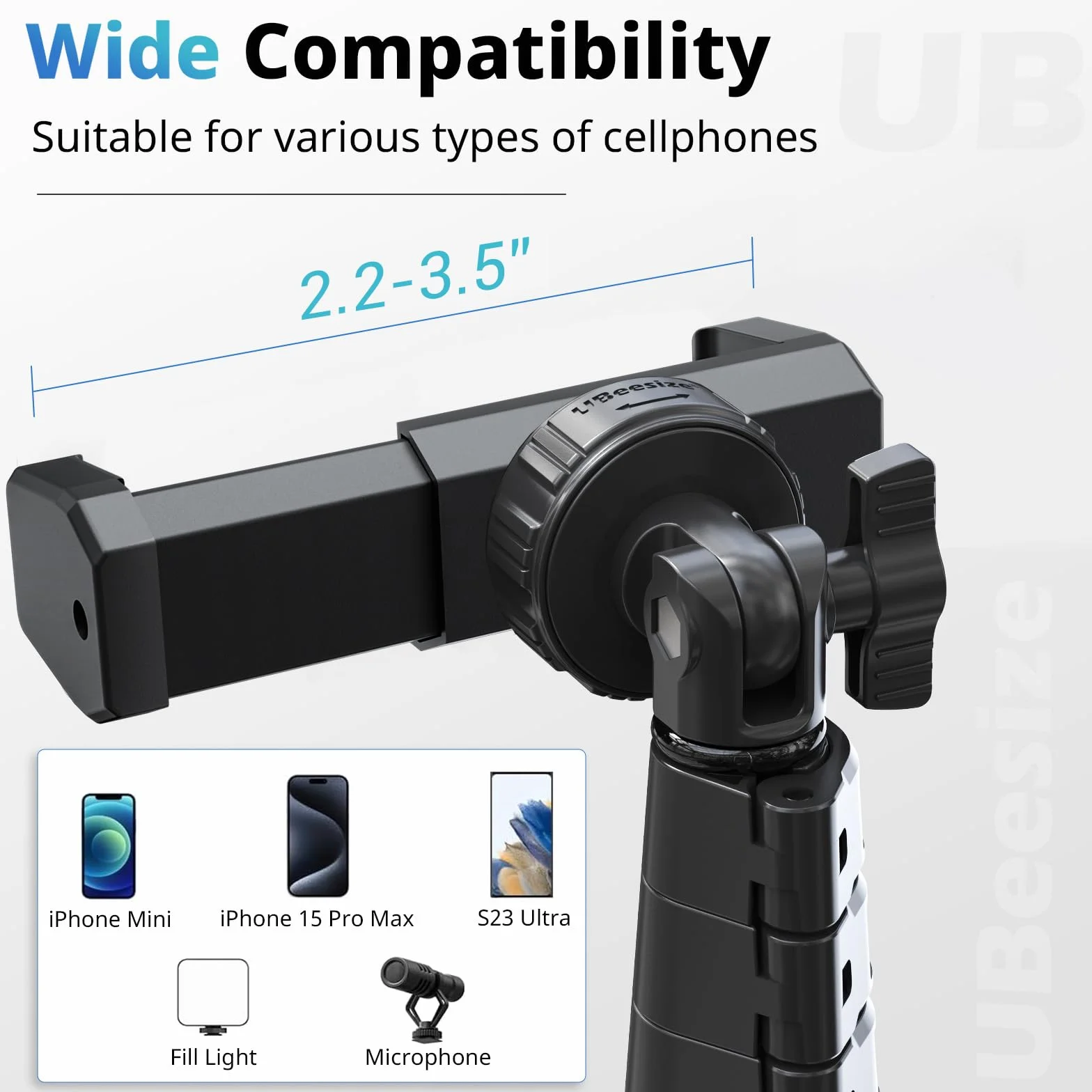 UBeesize Statyw do selfie157 cm do telefonu komórkowego, statyw do smartfona z możliwością przedłużenia i pilotem Bluetooth do telefonów iPhone i Android
