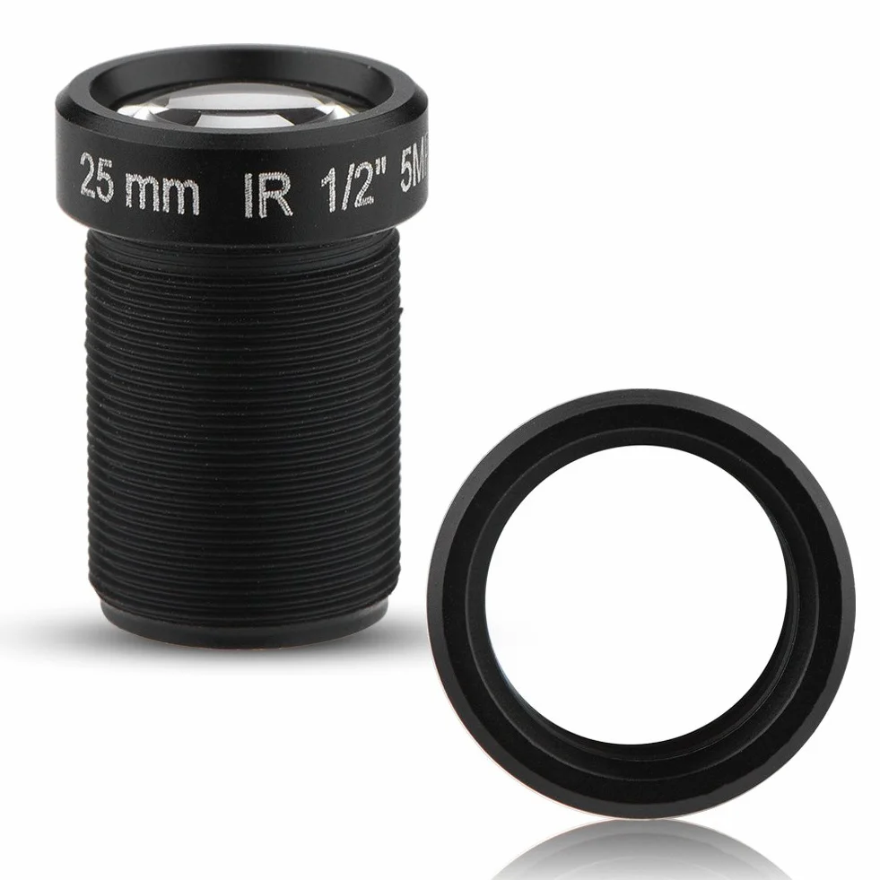 Obiektyw kamery CCTV 5MP 25mm M12 x 0,5 IR noktowizor uniwersalny